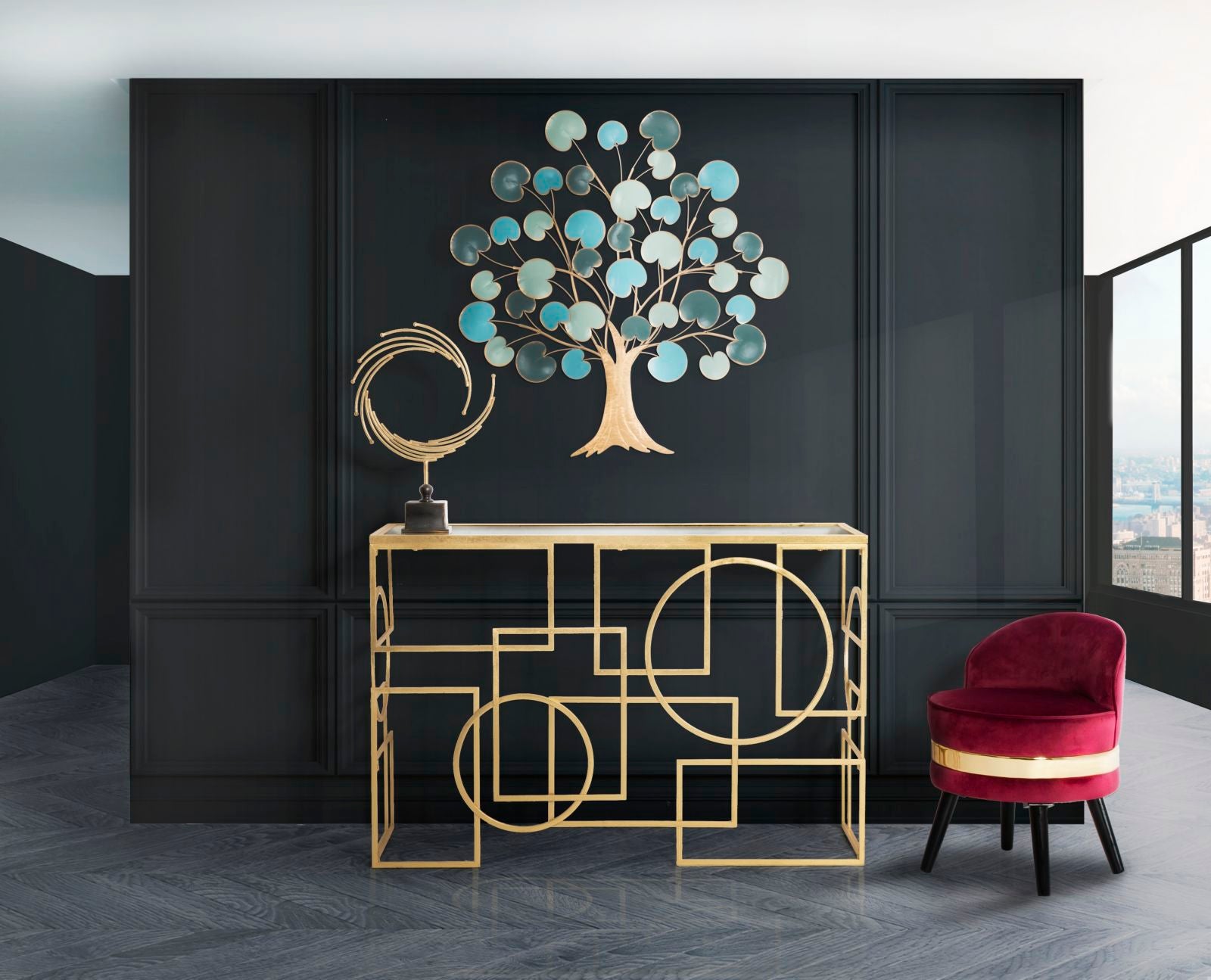 Decorațiune perete metalică Apple, model măr, 89x90 cm Arboteca