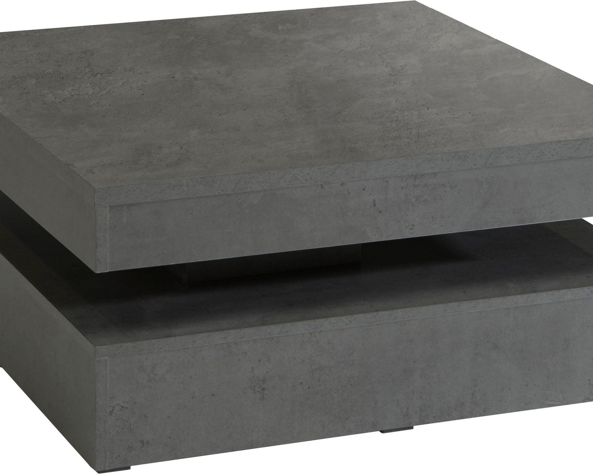 Măsuță de cafea FORTE cu blat rotativ, PAL, beton închis, 78×78×35 cm Arboteca