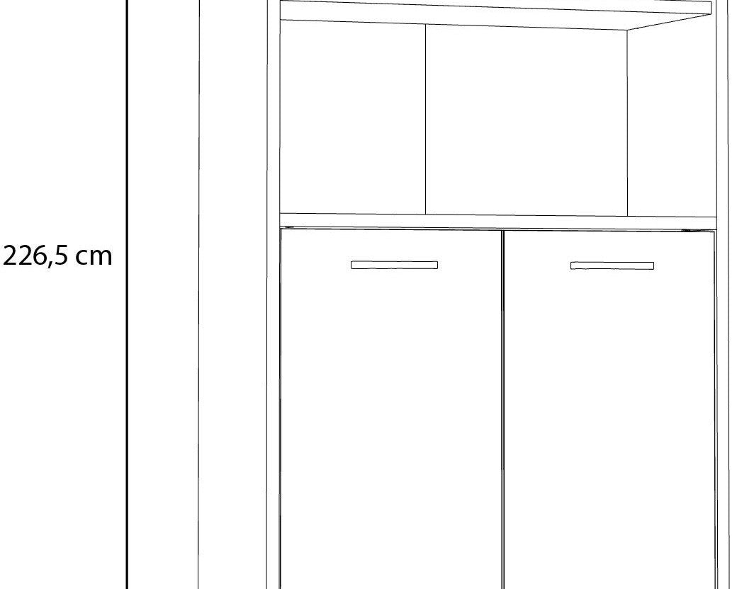 Dulap pentru birou Keflav, 2 uși, 5 rafturi, PAL FSC®, 84,5×41,5×226,5 cm Arboteca