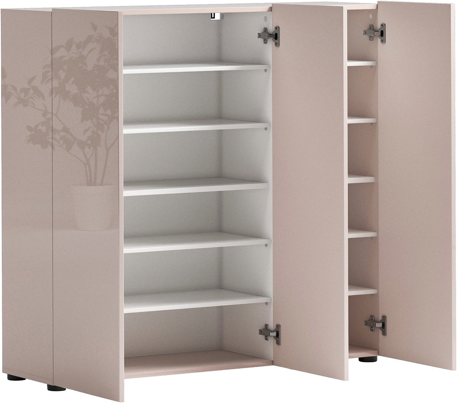 Pantofar Mister, bej lucios, 120×114 cm, 12 compartimente Arboteca