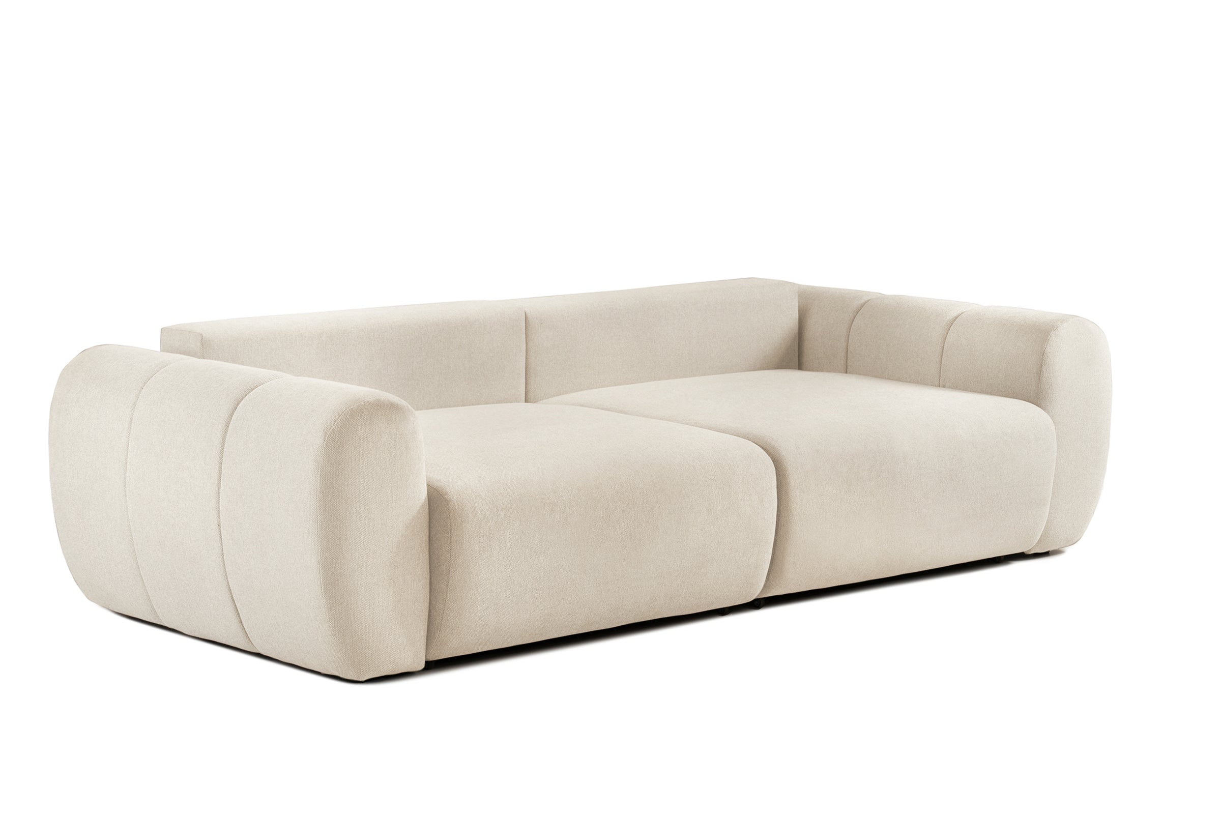 Canapea Extensibilă 3 locuri VERSA, cu 2 lăzi depozitare, 260x110x85 cm, #color_Crem-Loft