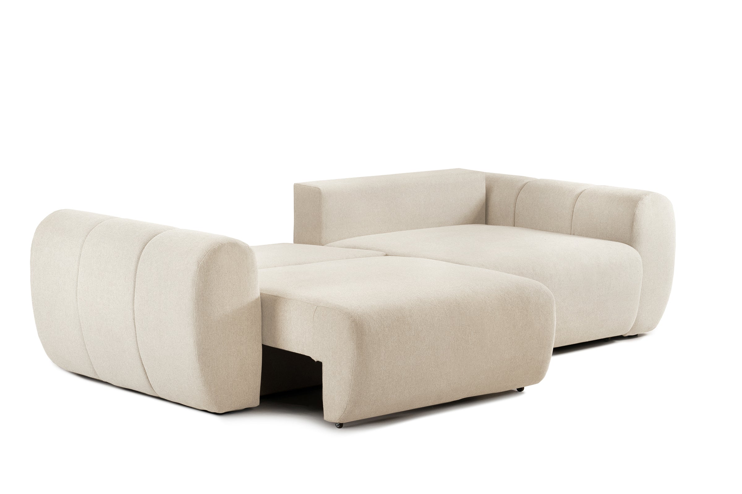 Canapea Extensibilă 3 locuri VERSA, cu 2 lăzi depozitare, 260x110x85 cm, #color_Crem-Loft