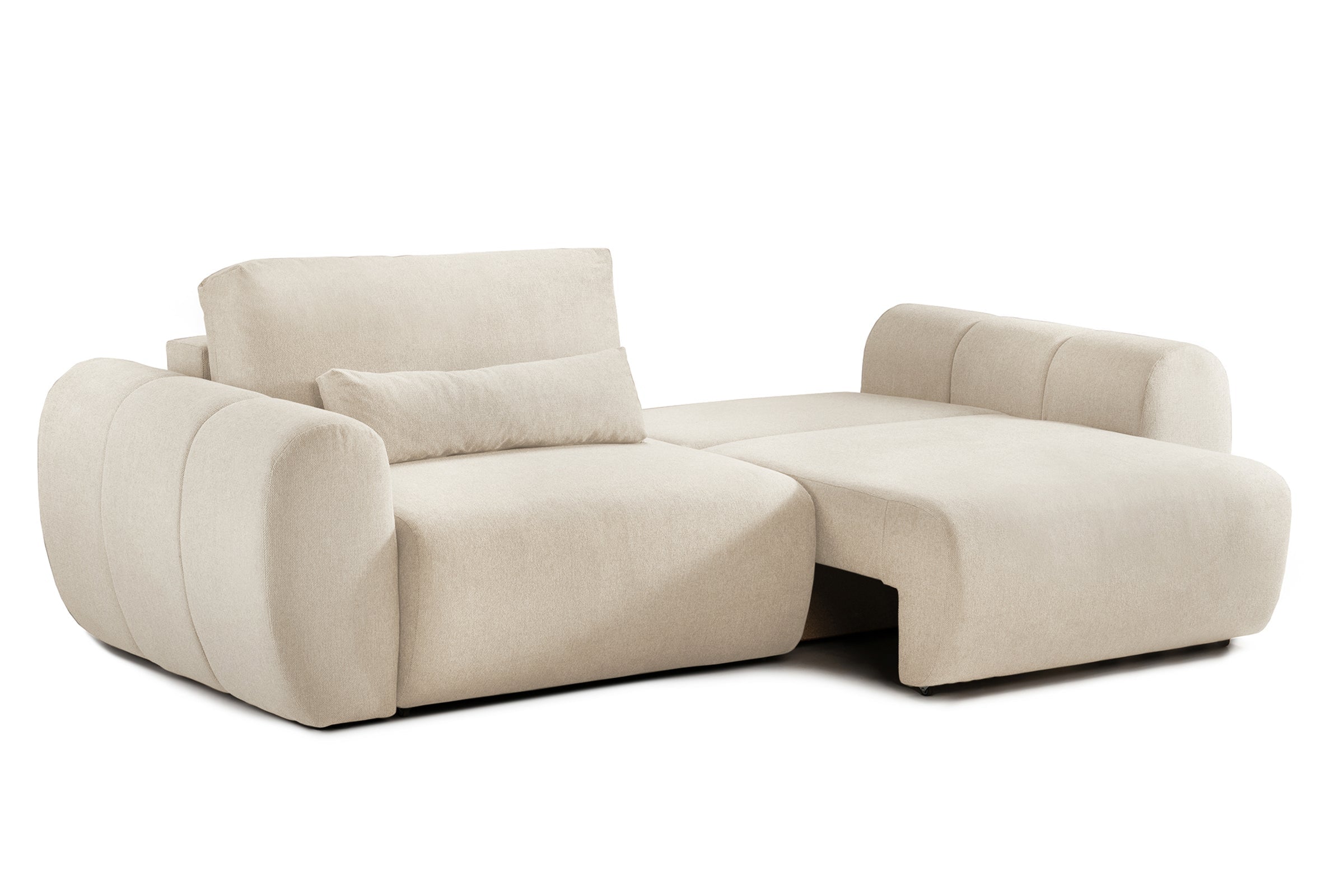 Canapea Extensibilă 3 locuri VERSA, cu 2 lăzi depozitare, 260x110x85 cm, #color_Crem-Loft