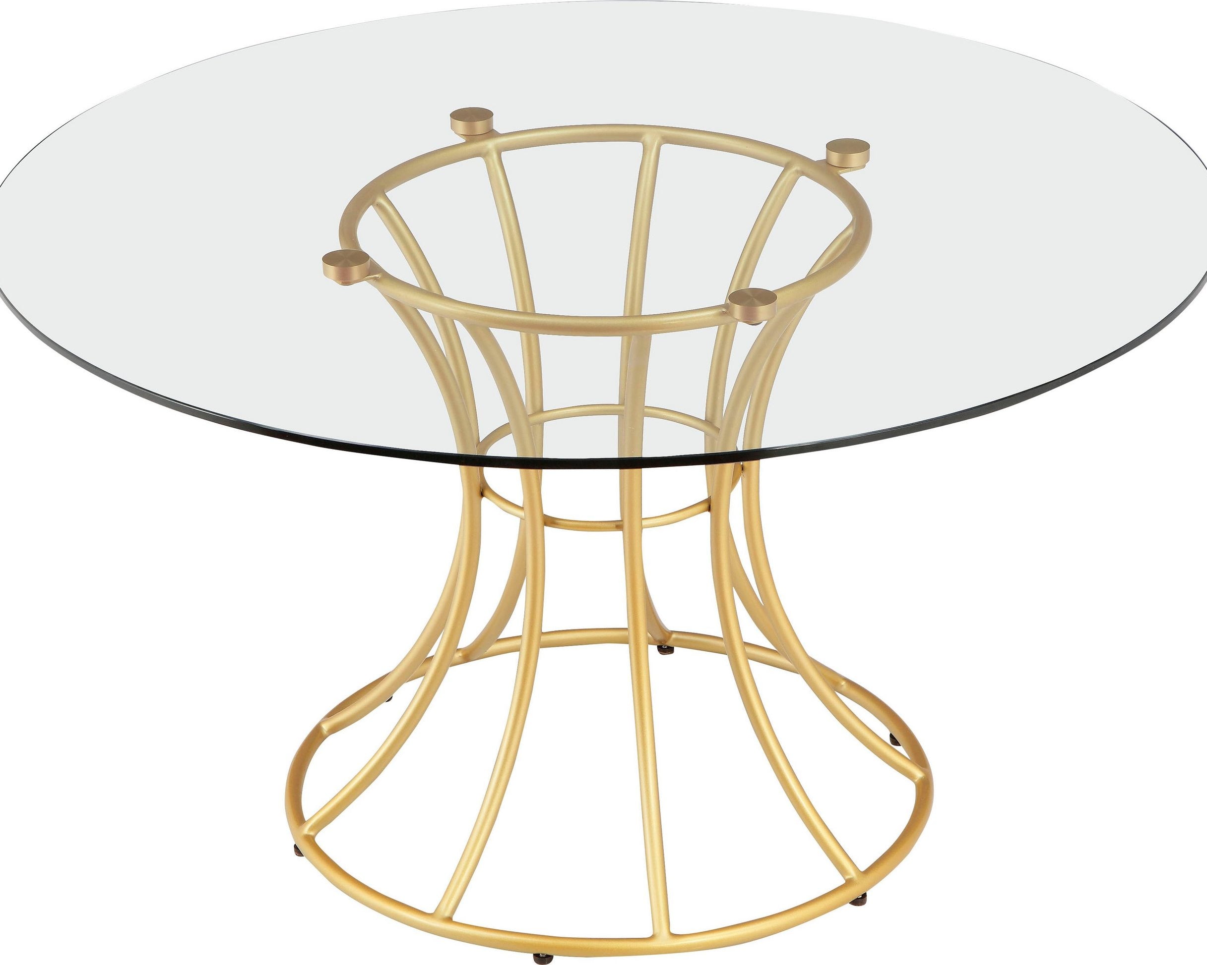 Masuță de cafea sticlă Danice, cadru metalic, rotundă, 80 cm diametru Arboteca