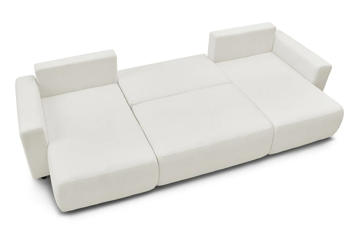 Colțar Panoramic Extensibil LIVIGNO, cu ladă de depozitare, 386x153x95 cm - Prestigehome.ro - Canapea - Prestige #color_Alb-Anthology