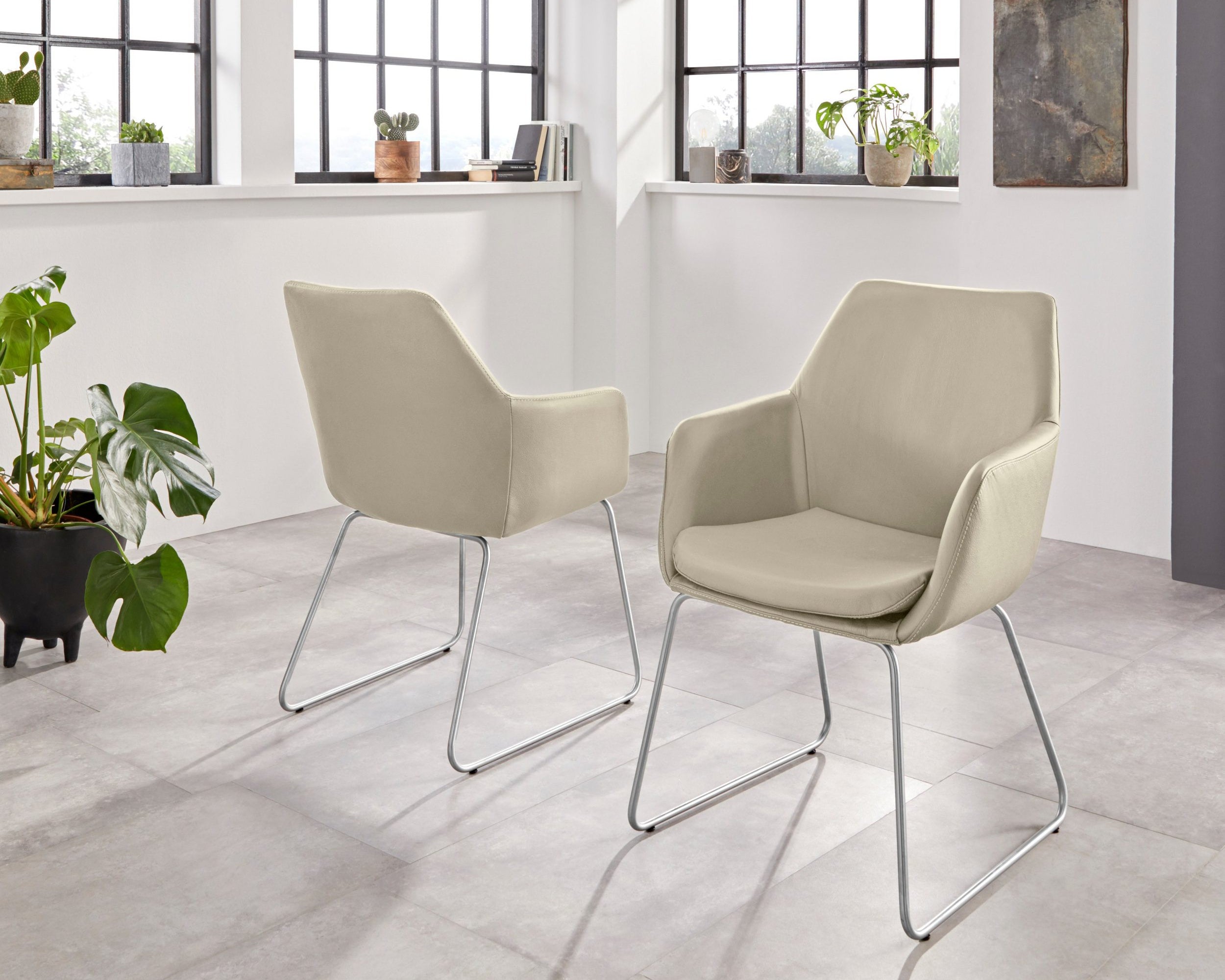 Set de două scaune Helsinki, piele naturală Arboteca