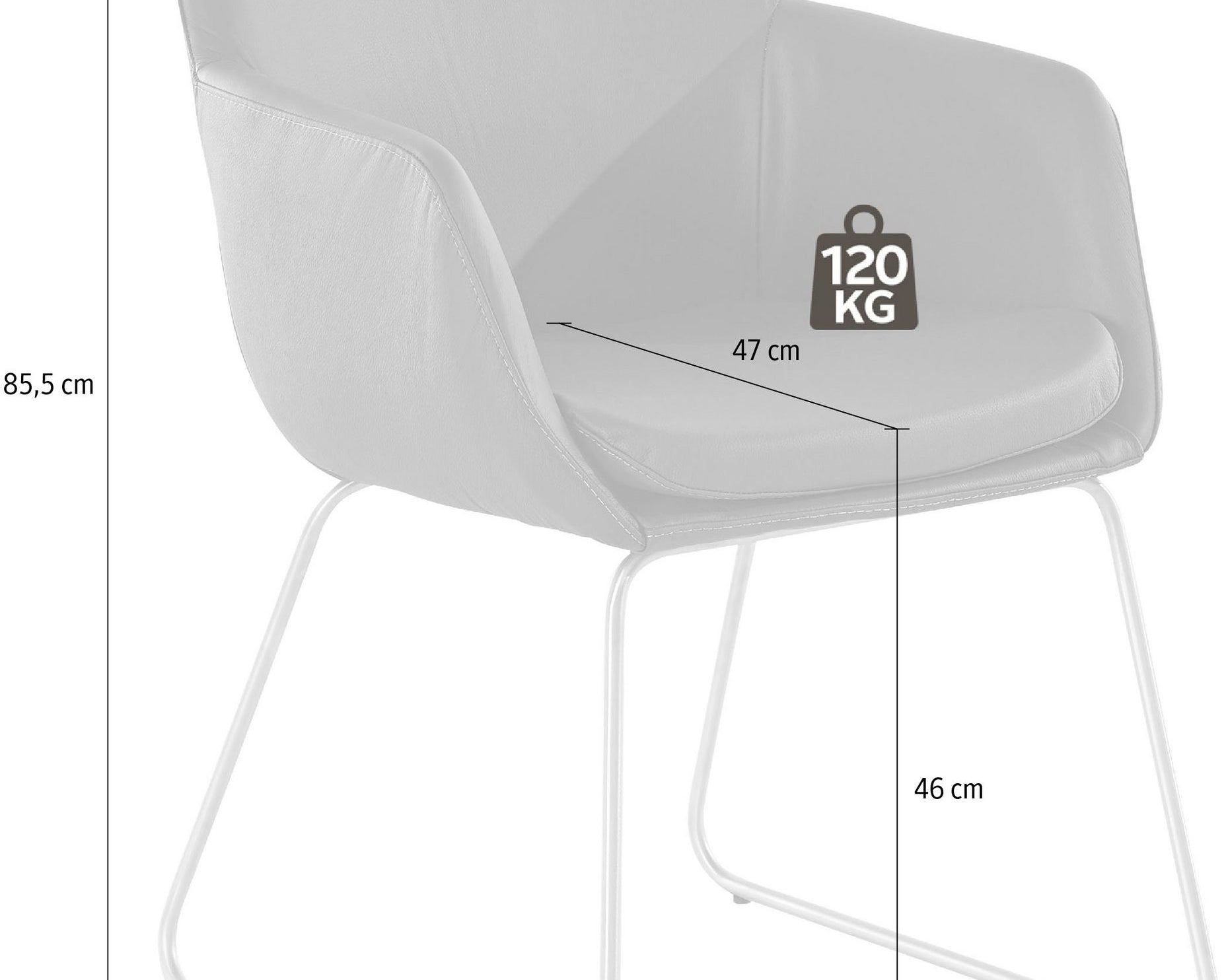 Set de două scaune Helsinki, piele naturală Arboteca
