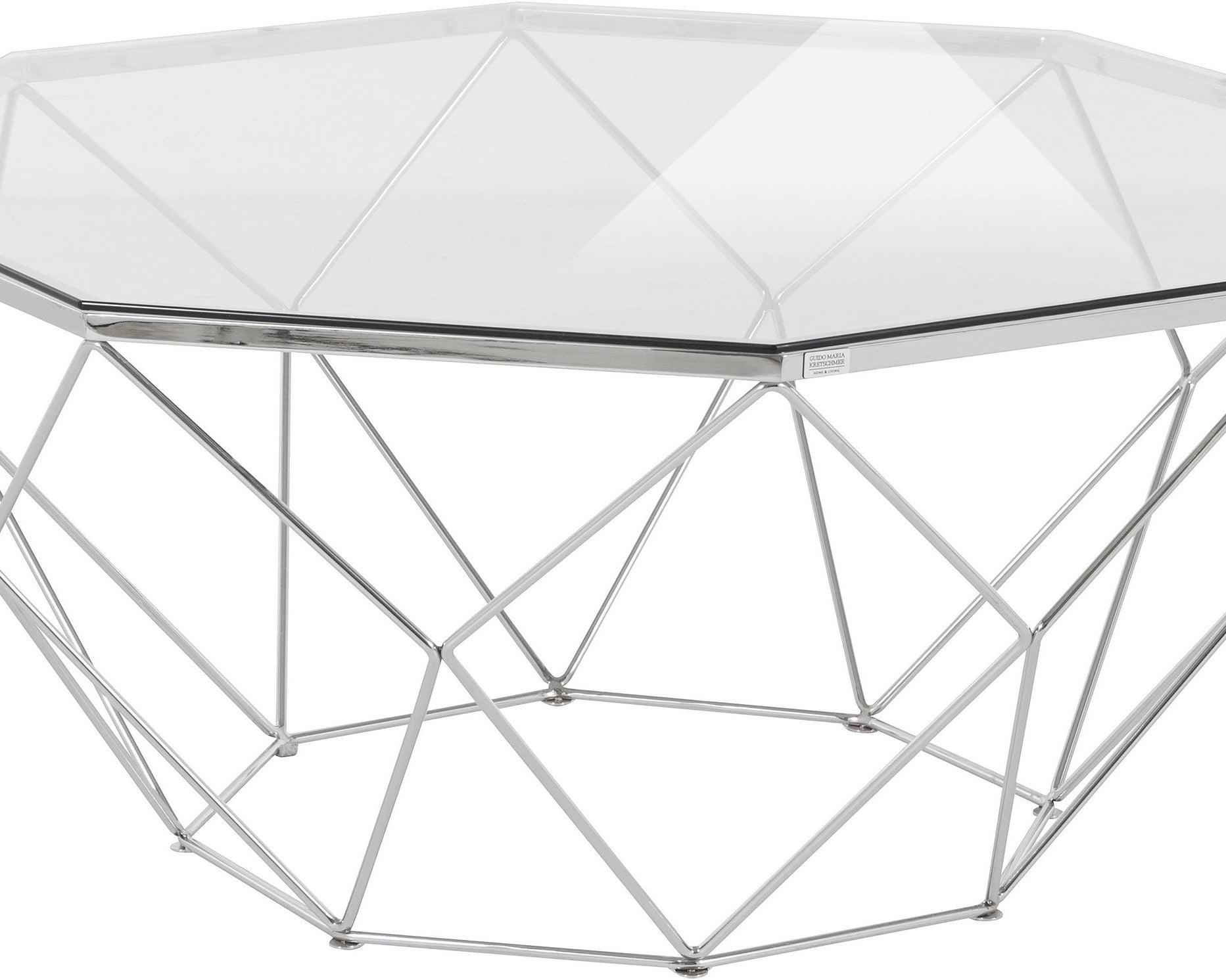 Măsuță de cafea Caen, rotundă 95 cm, sticlă și alamă Arboteca