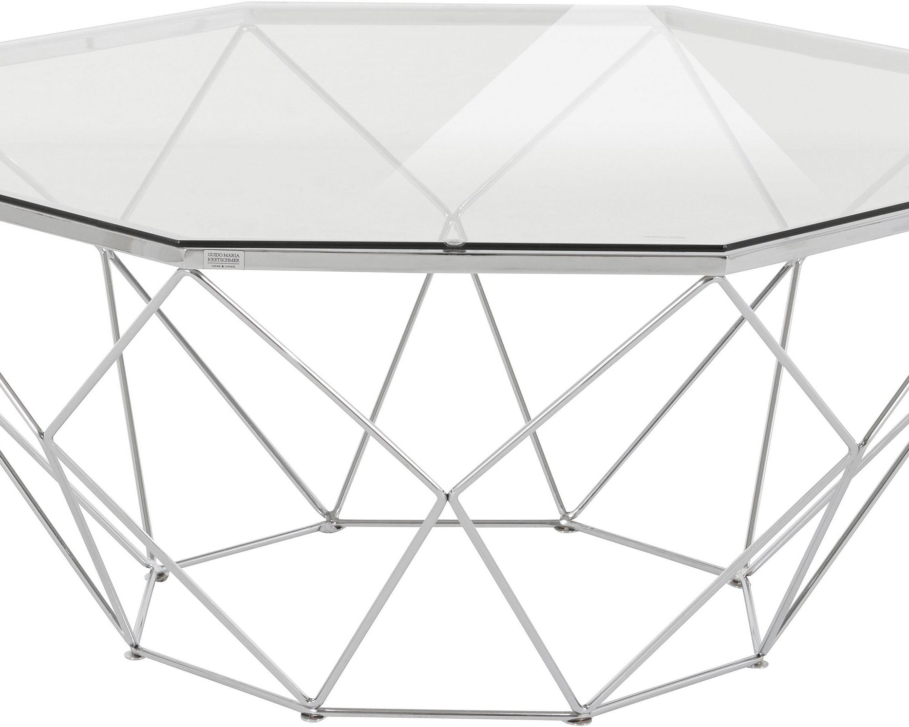 Măsuță de cafea Caen, rotundă 95 cm, sticlă și alamă Arboteca