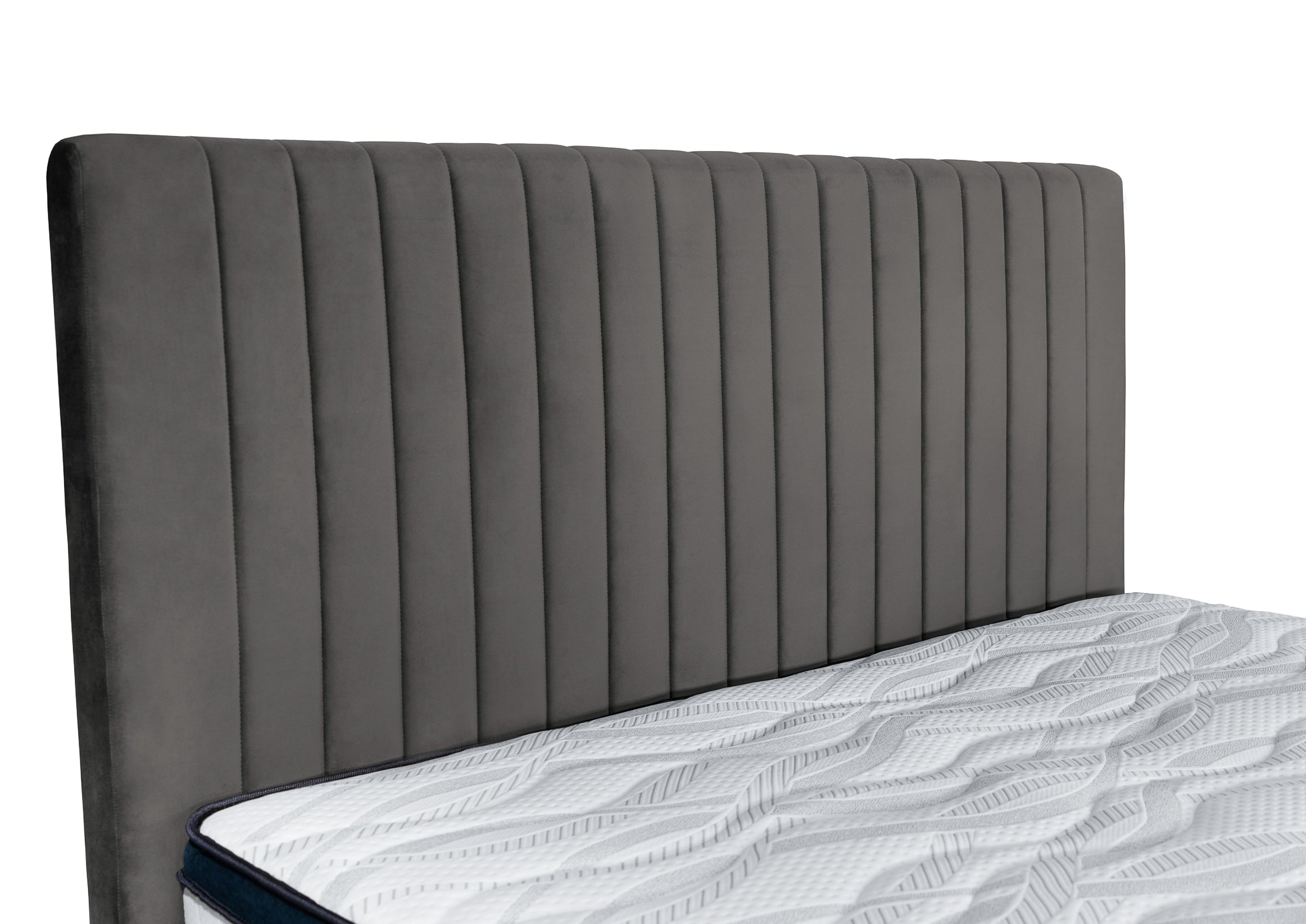 Pat tapițat Dino, cu somieră și picioare înalte #color_Gri-Velluto