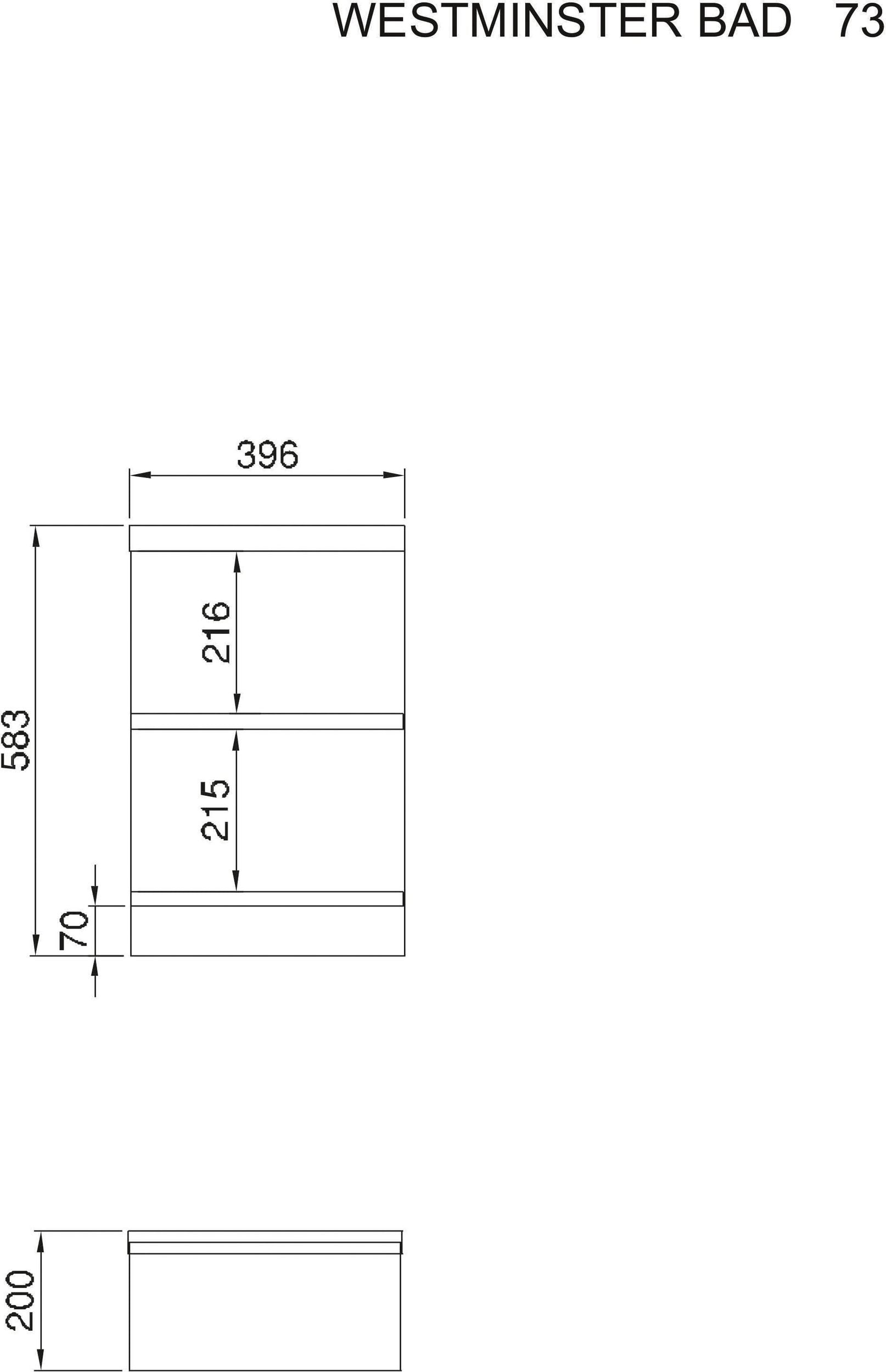 Polita Westminster, Gri-Stejar, 40 cm Arboteca