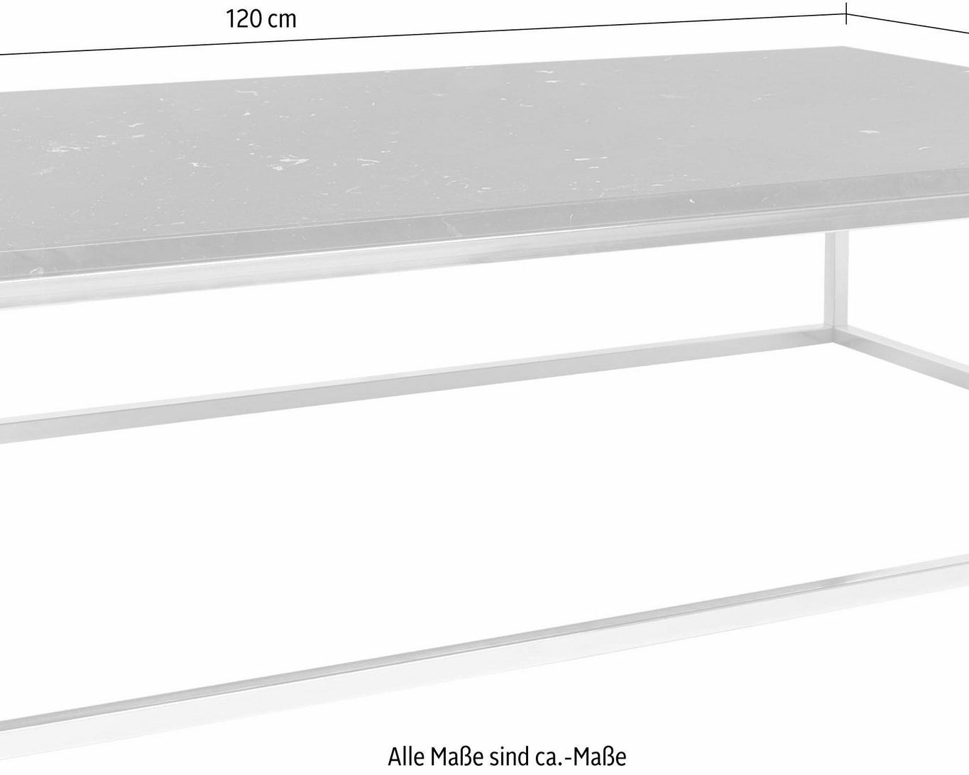 Măsuță de cafea Prerie 120 cm, blat marmură, negru Arboteca