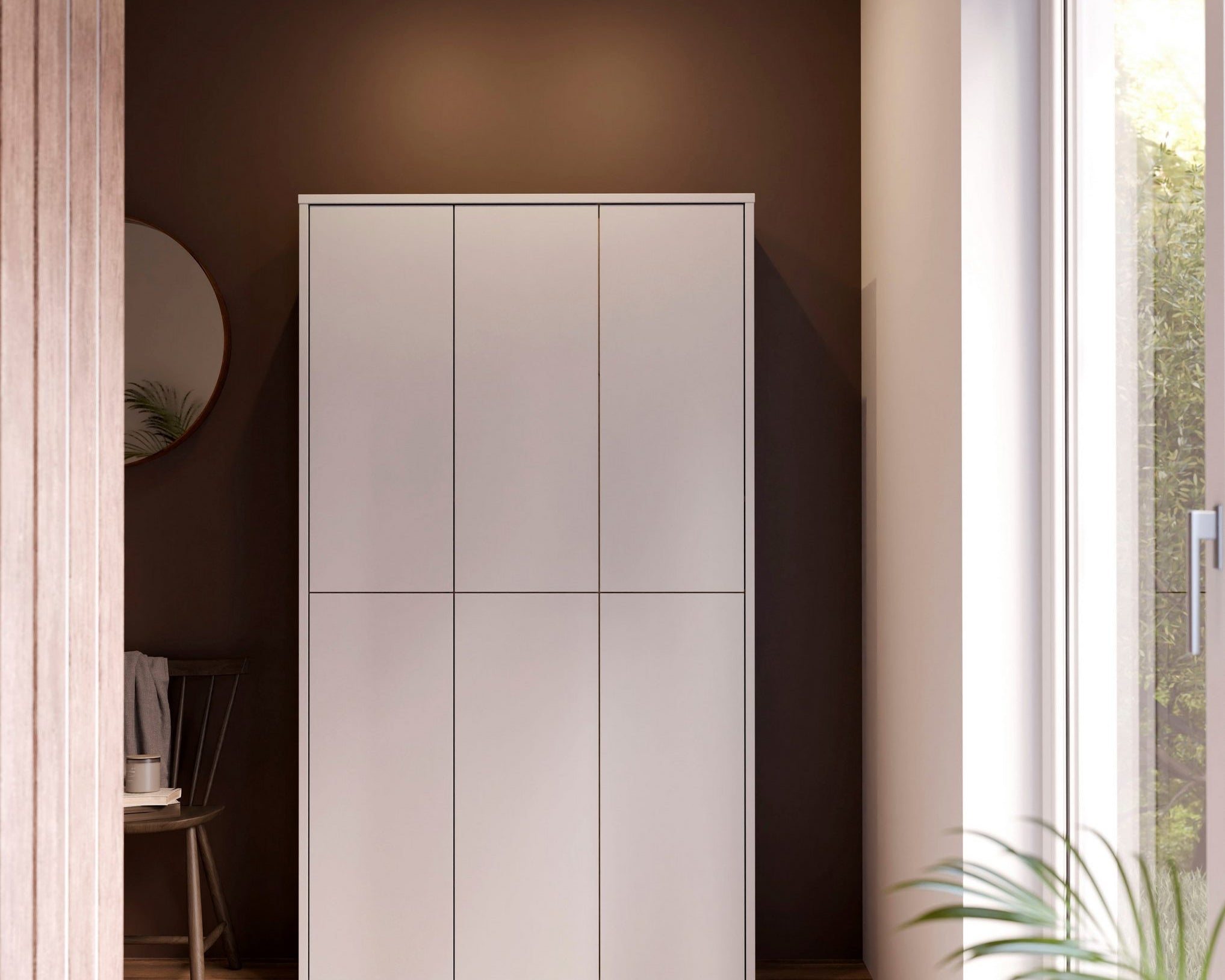 Pantofar cu sase usi Alice, Gri, 109,2 cm latime Arboteca