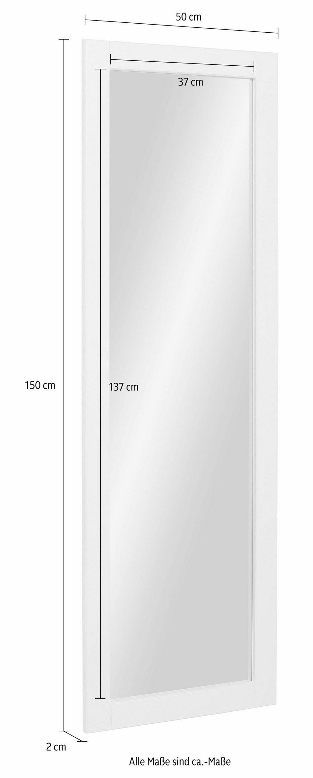 Oglindă Rondo cu ramă MDF, 50 × 150 cm Arboteca
