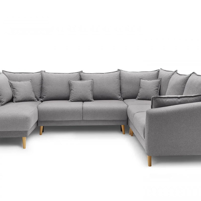 Colțar Extensibil, în formă de U, JULIET, cu ladă de depozitare, variante stânga/dreapta, 316x246x95 cm