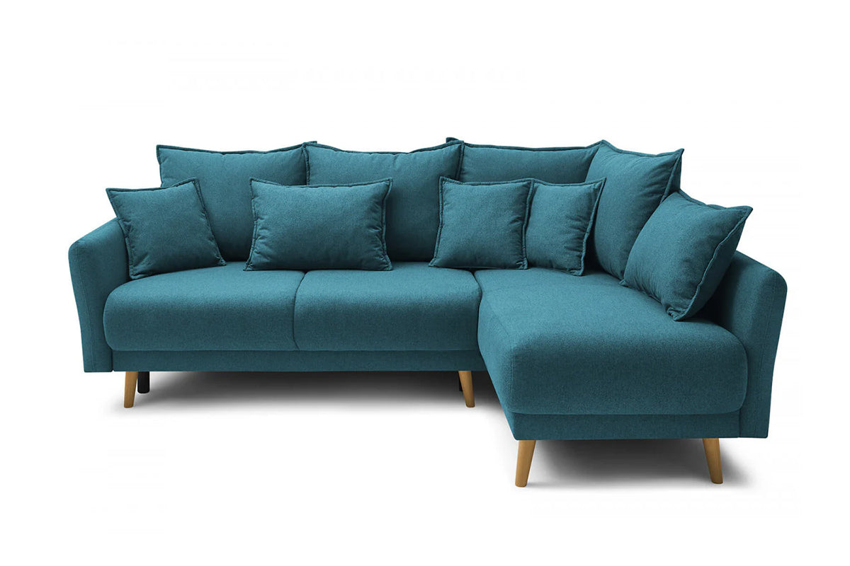 Colțar Extensibil JULIET, cu ladă de depozitare, variante stânga/dreapta, 240x166x95 cm Turcoaz-Como Dreapta Prestige Home