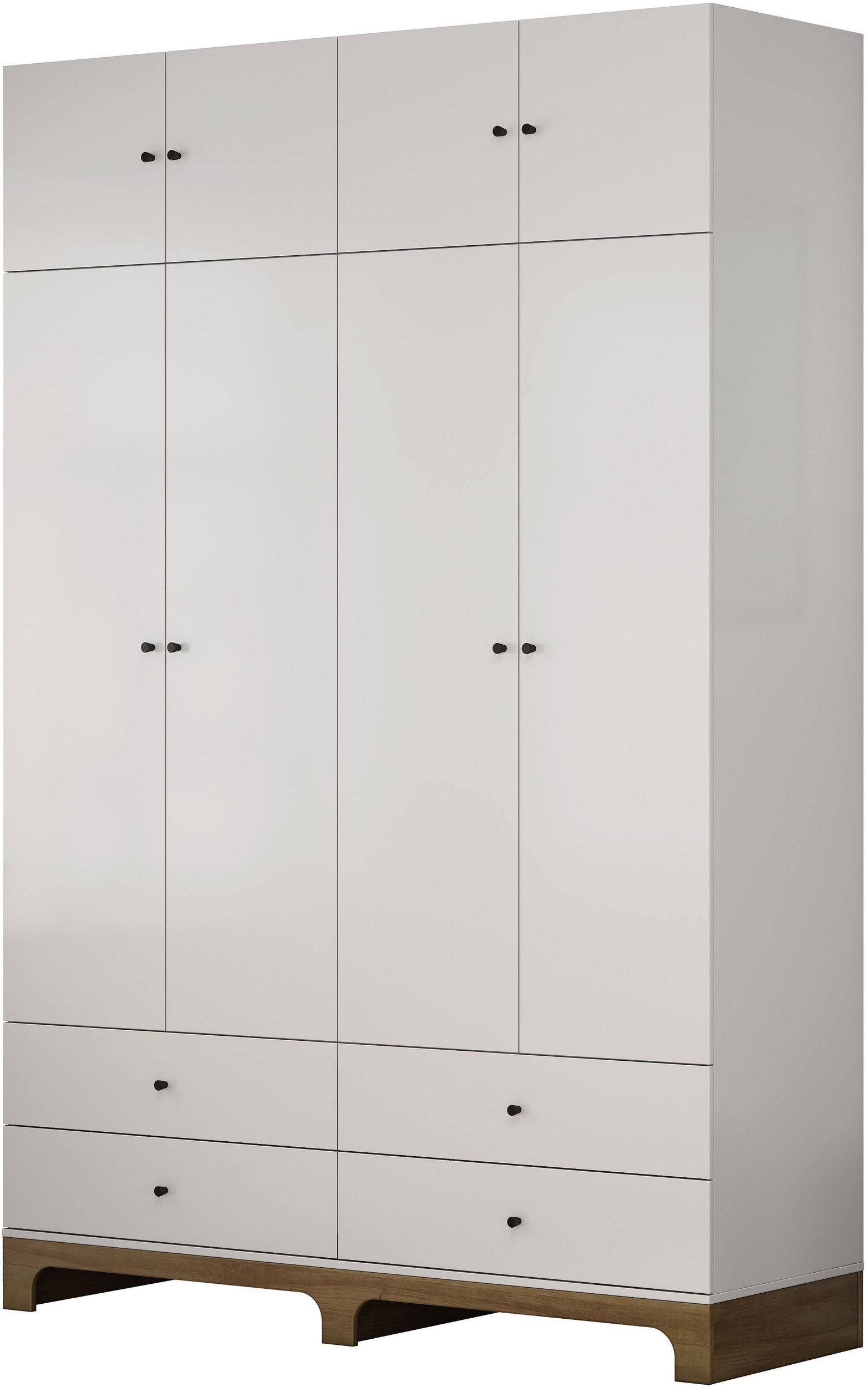 Garderobă OSLO, stil scandinav-boho, 8 uși, PAL FSC®, 160×52×240 cm Arboteca