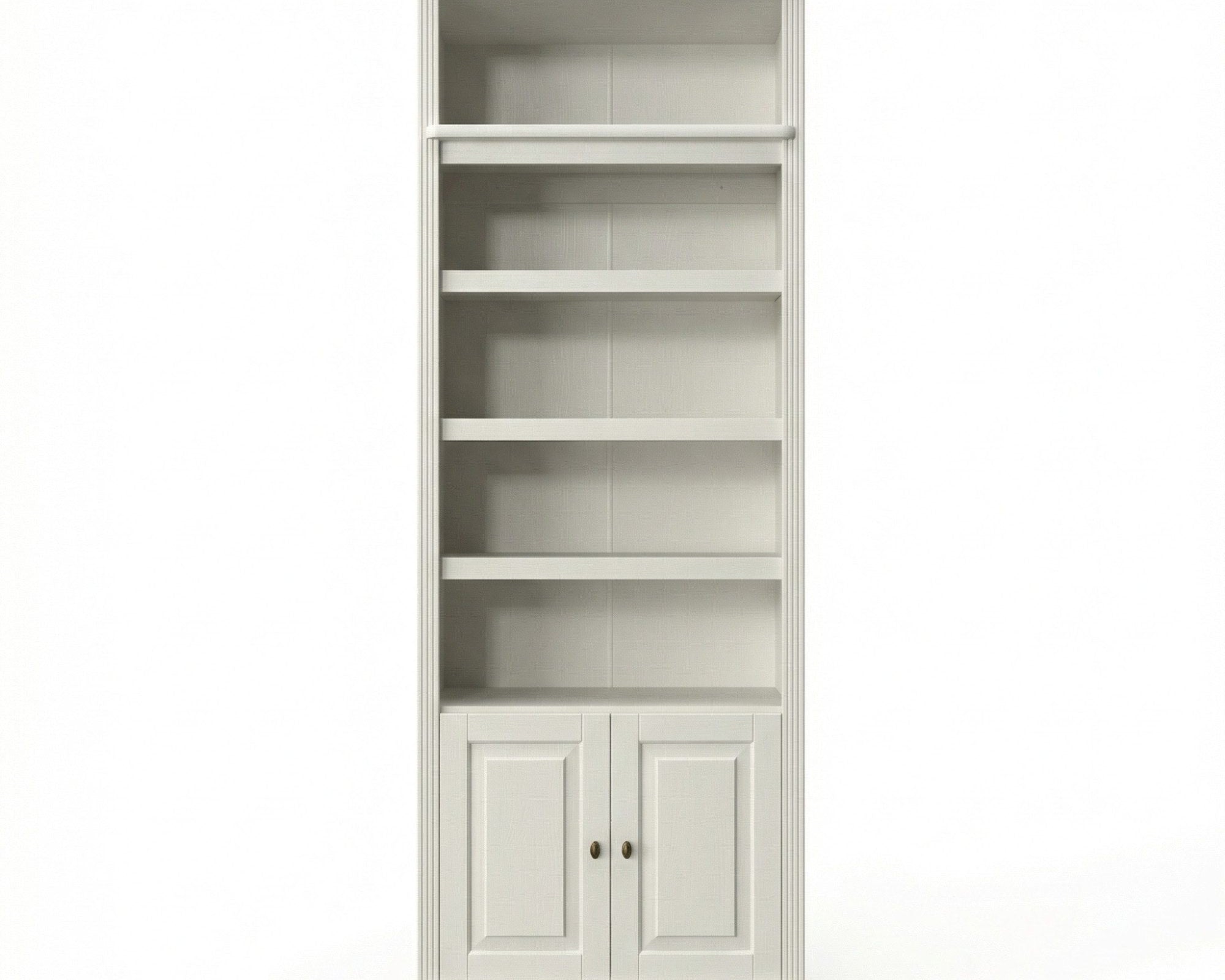 Bibliotecă din lemn masiv de pin Soeren, 2 uși, 80×29×220 cm – alb crem Arboteca