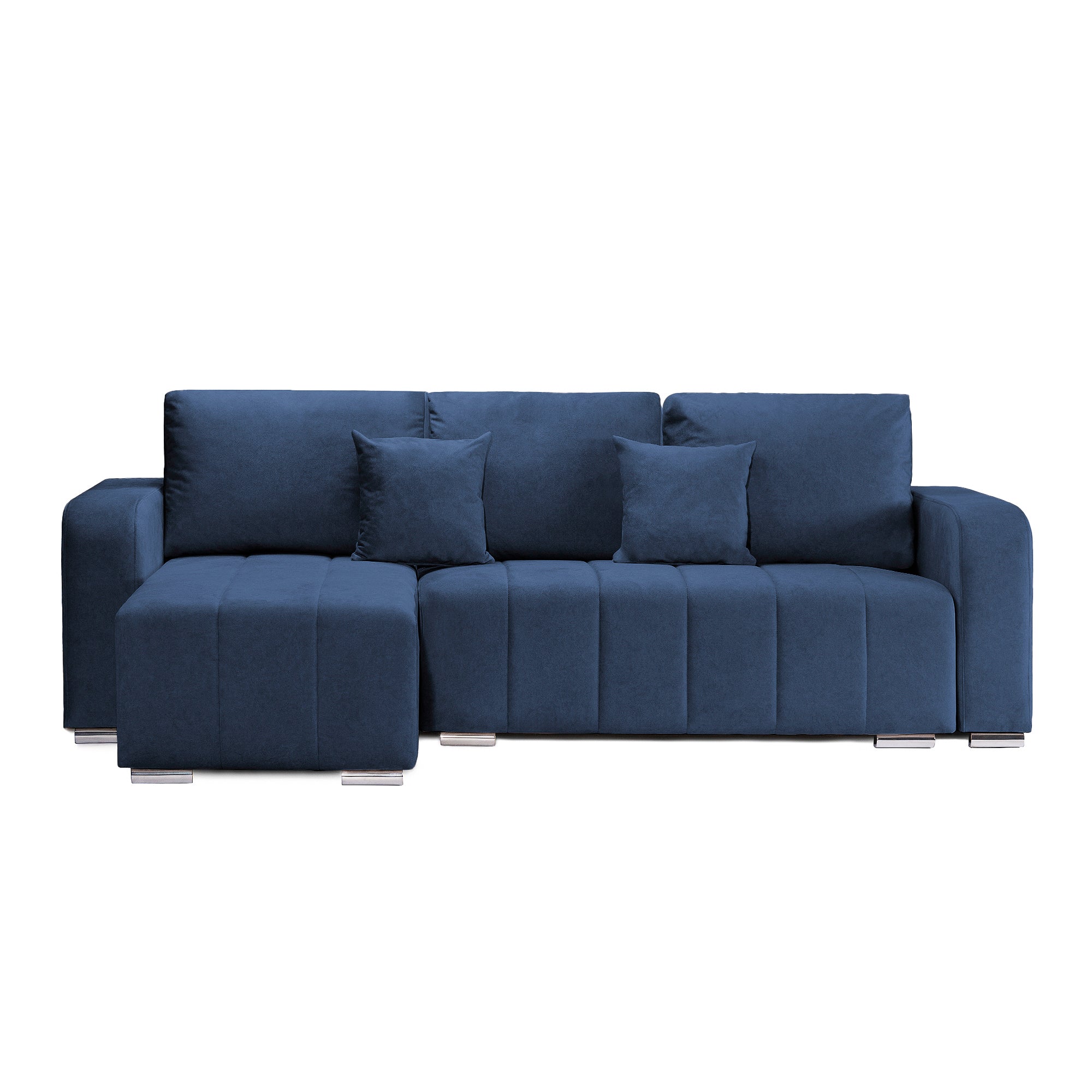 Colțar Extensibil DIEGO, cu lada depozitare, sezlong interschimbabil, 240x147x85cm Albastru-Whisper Stanga Prestige