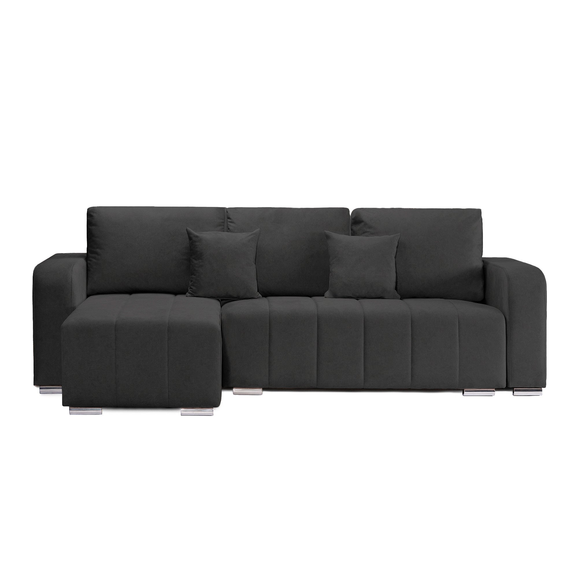 Colțar Extensibil DIEGO, cu lada depozitare, sezlong interschimbabil, 240x147x85cm Gri-Grafit-Whisper Stanga Prestige
