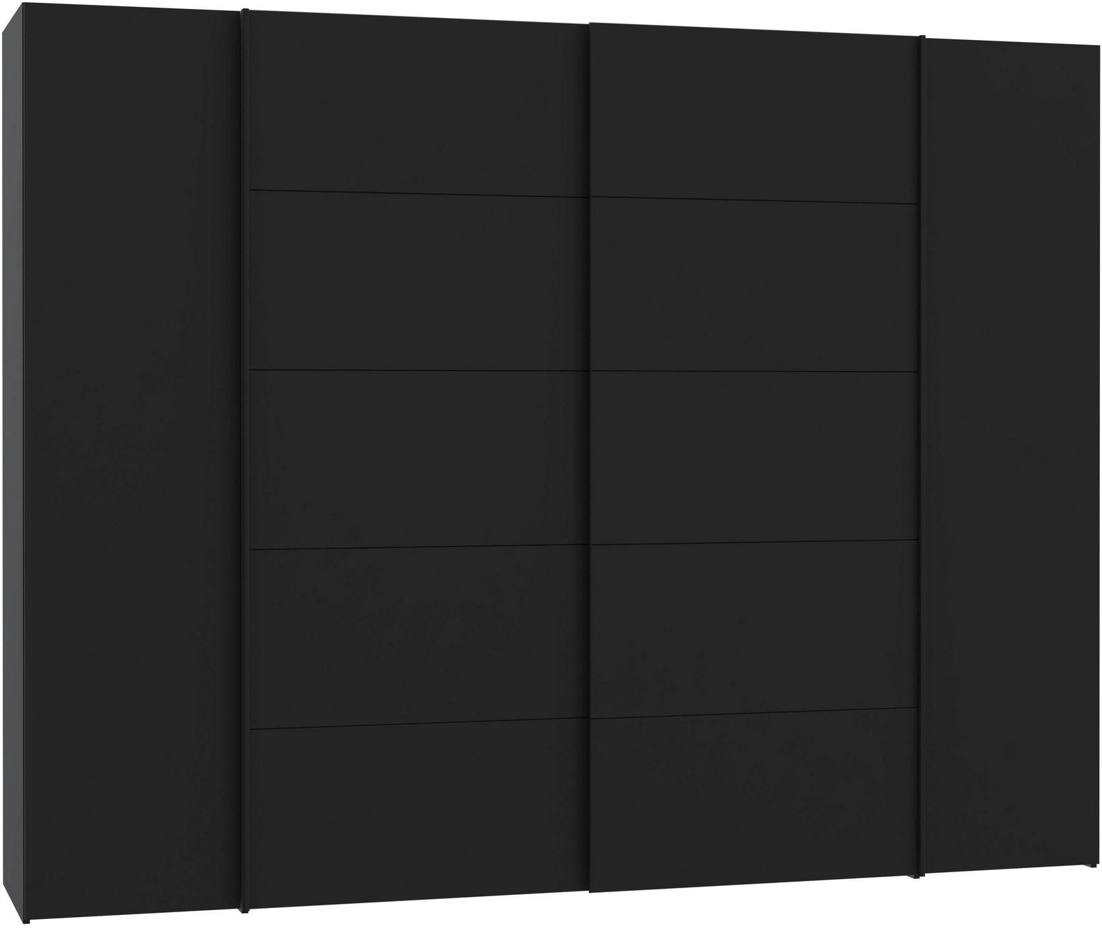Dulap Narago combinat cu uși glisante și batante, negru/alb, 270×210×61 cm Arboteca
