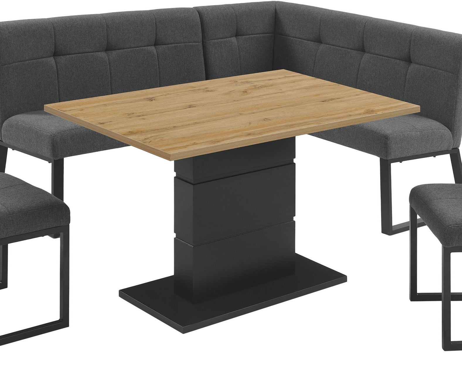 Set colțar bucătărie Geranium, masă și 2 scaune, 180×141×80,5 cm Arboteca