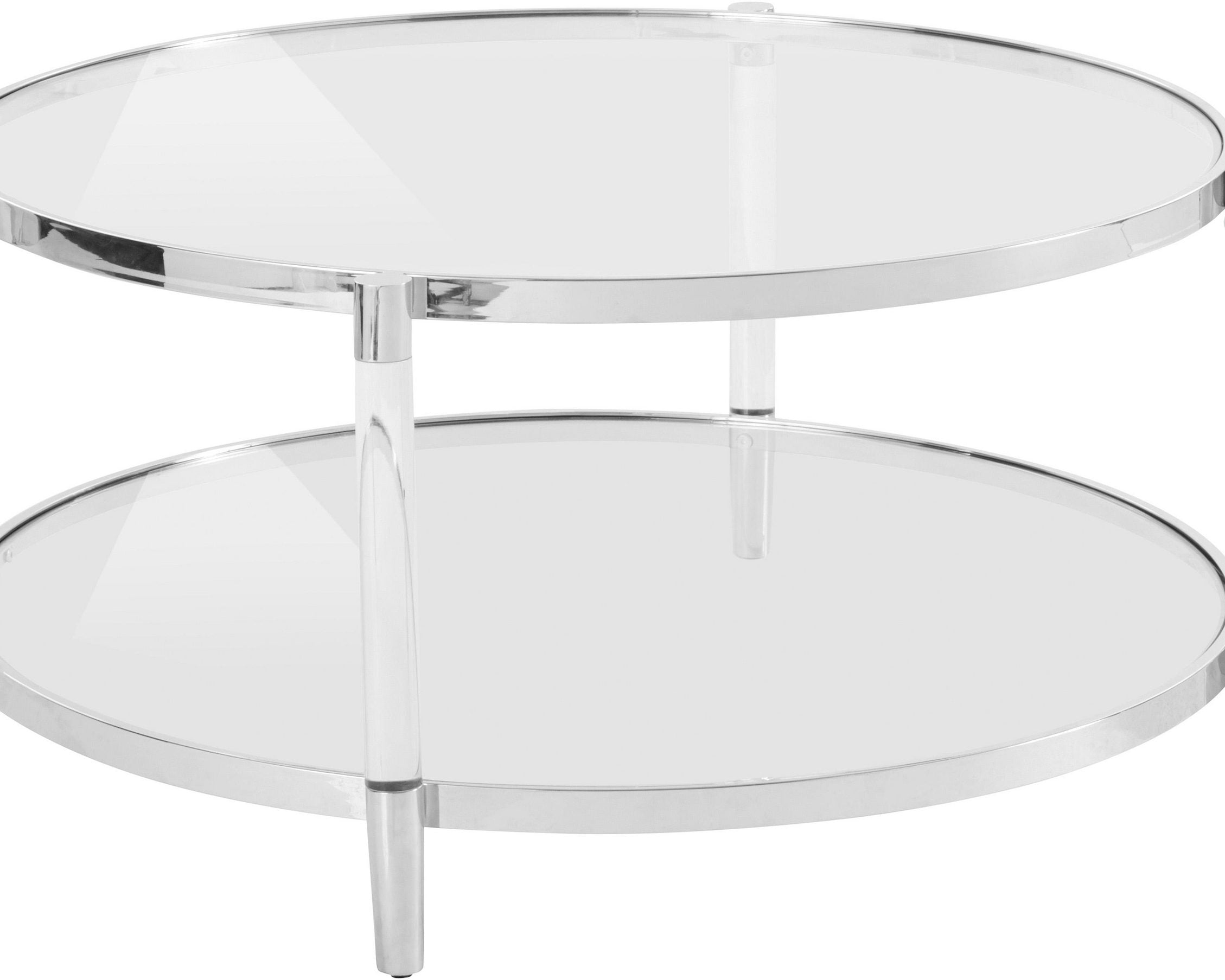 Masuță de cafea otel inoxidabil Ceadda, blat sticlă securizată, 102 cm Arboteca