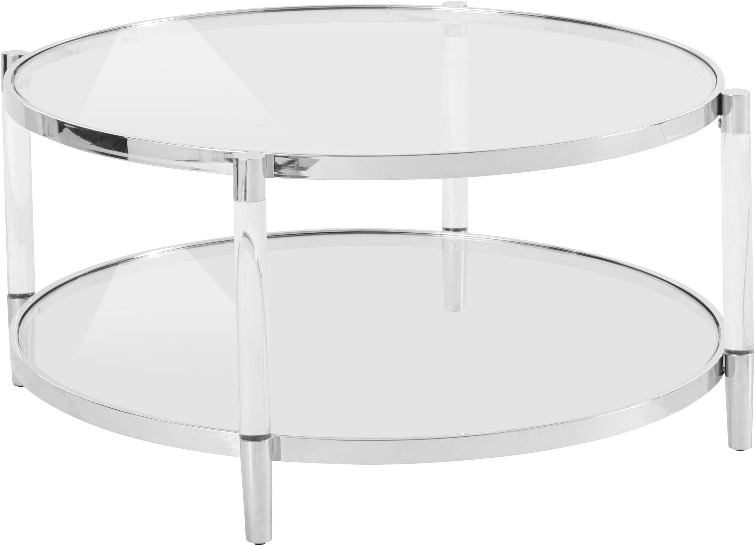 Măsuță de cafea Ceadda, otel inoxidabil, sticla securizata, 102 cm Arboteca