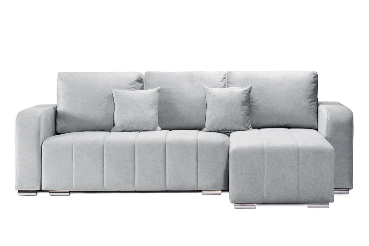 Colțar Extensibil DIEGO, cu lada depozitare, sezlong interschimbabil, 240x147x85cm Gri-Deschis-Whisper Dreapta Prestige