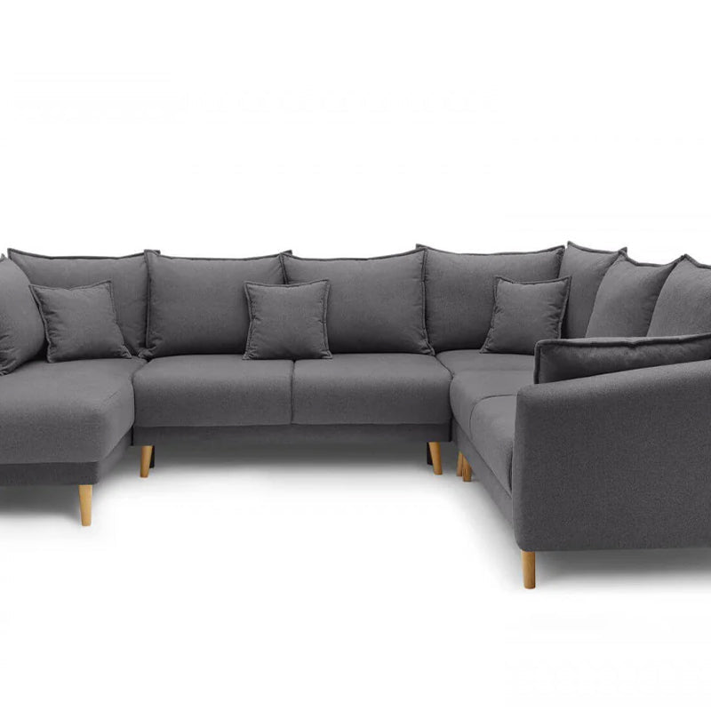 Colțar Panoramic Extensibil JULIET, cu ladă de depozitare, variante stânga/dreapta, 316x246x95 cm - Prestigehome.ro - Canapea - Prestige #color_Gri-Inchis-Como