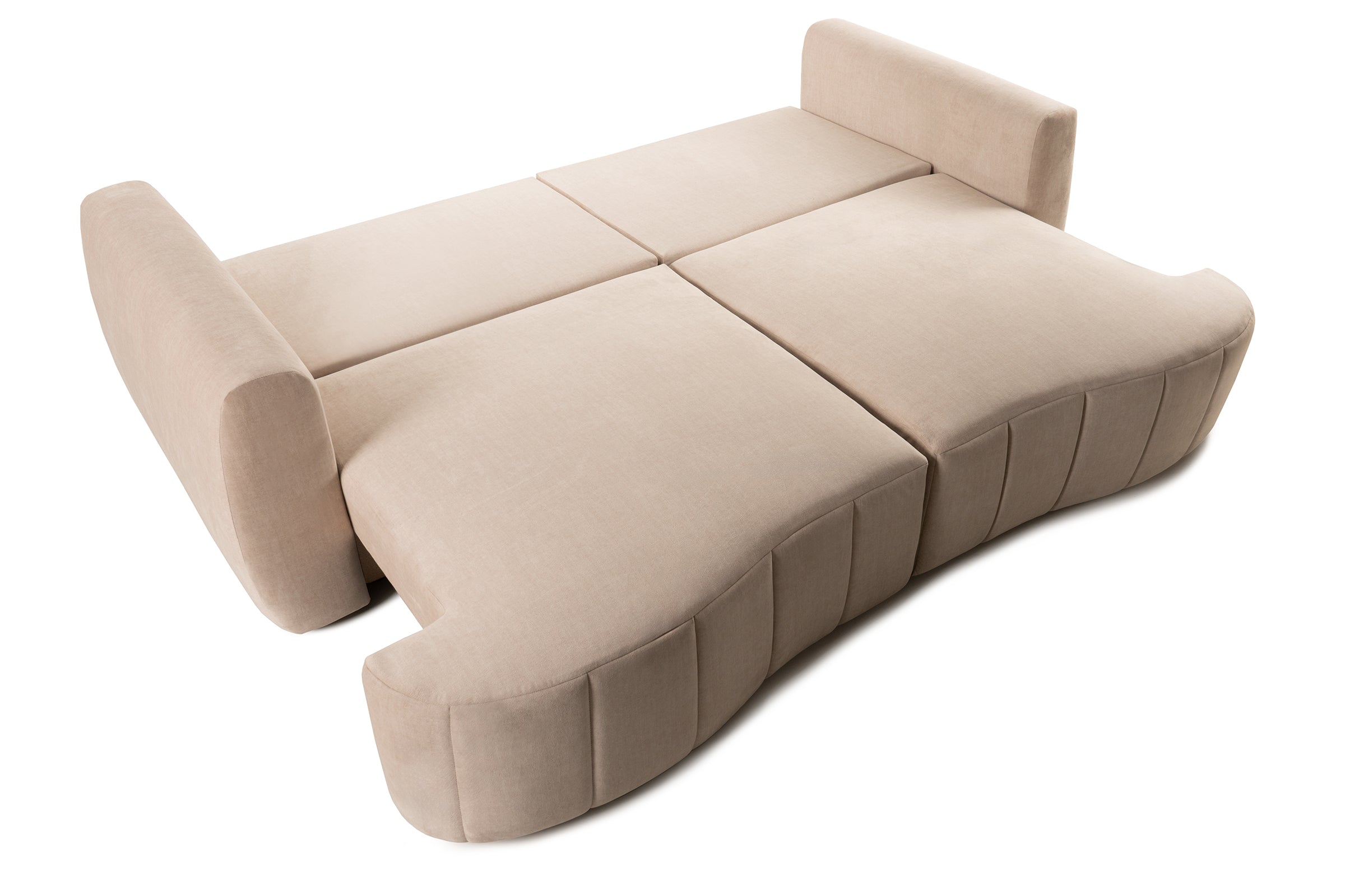 Canapea Extensibilă 3 locuri SAMBA, cu 2 lăzi depozitare, 242x127x90 cm, #Color_Bej-Vogue