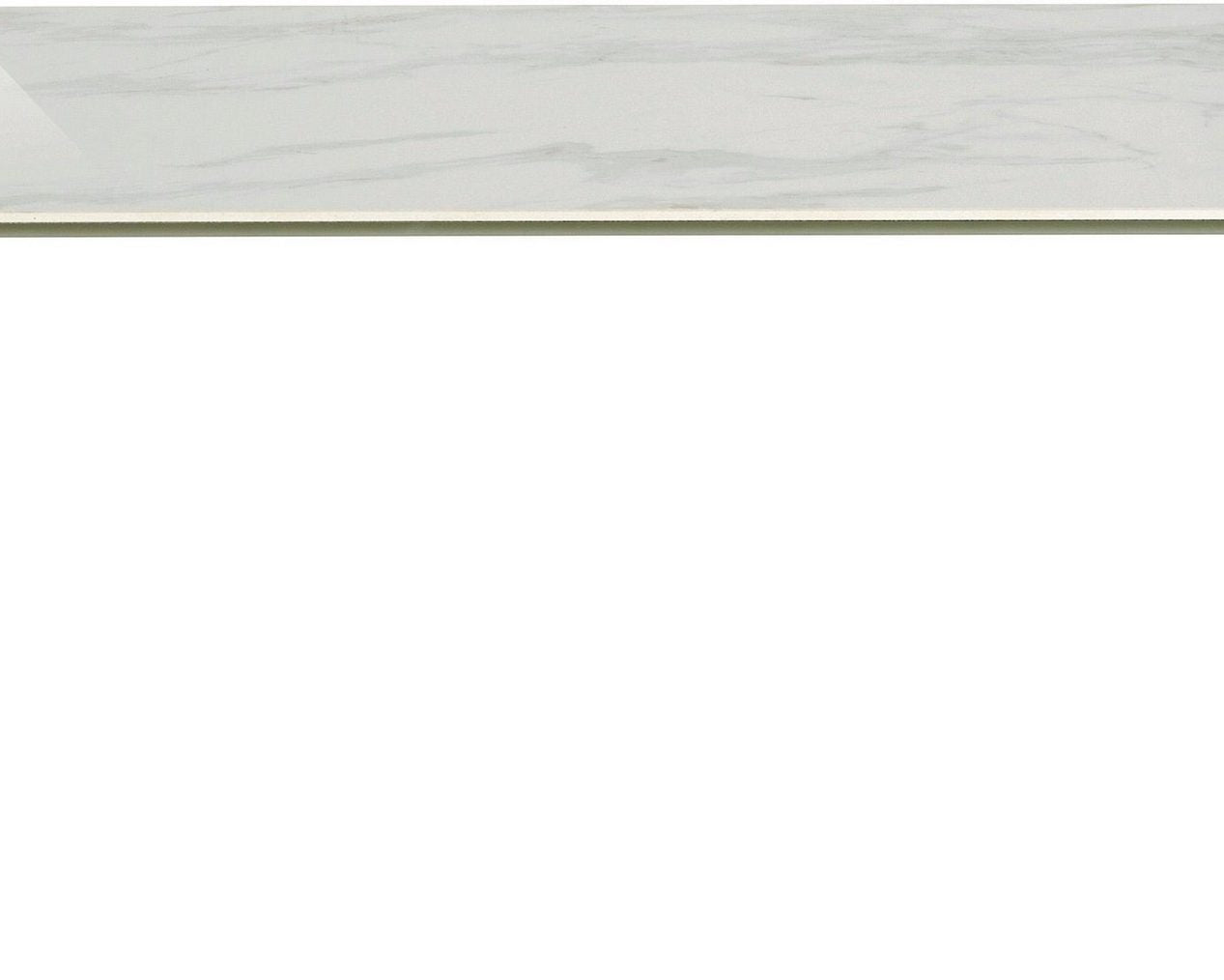 Masuță de cafea otel inoxidabil Bamako, blat sticlă și ceramică aspect marmură, 115 cm Arboteca