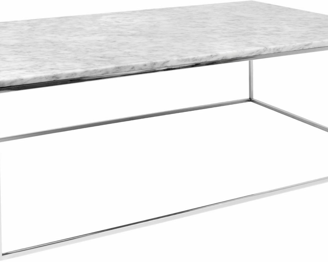 Măsuță de cafea cu blat de marmură, 120 cm, cadru crom Arboteca