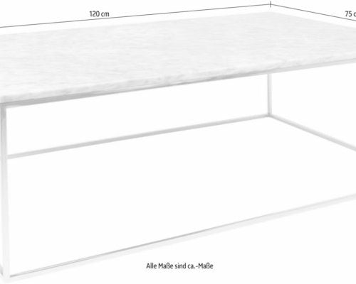 Măsuță de cafea cu blat de marmură, 120 cm, cadru crom Arboteca