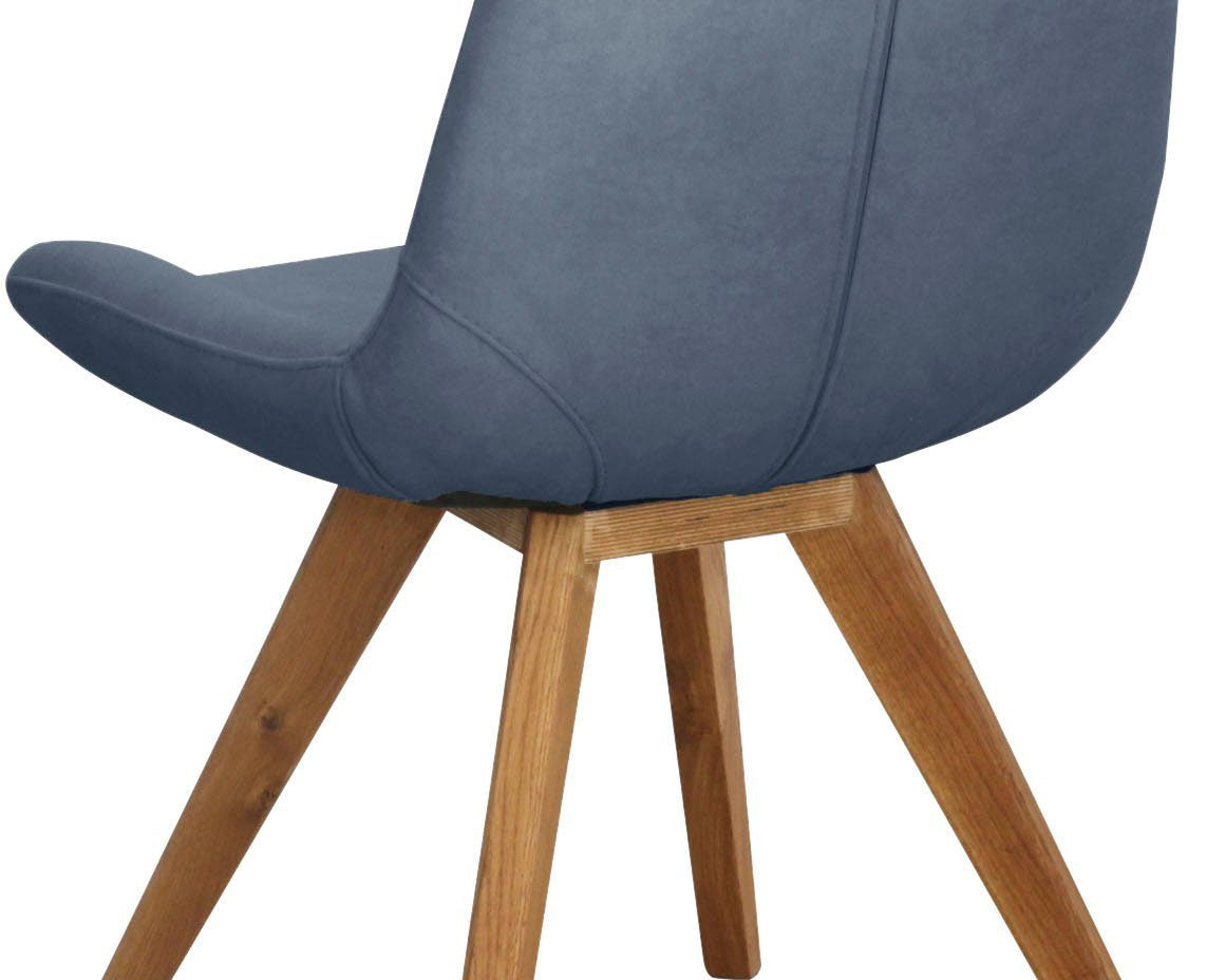 Set de 6 scaune „Bratislava” – lemn masiv FSC®, velur catifelat, nuanță albastru „Cloud 74” Arboteca
