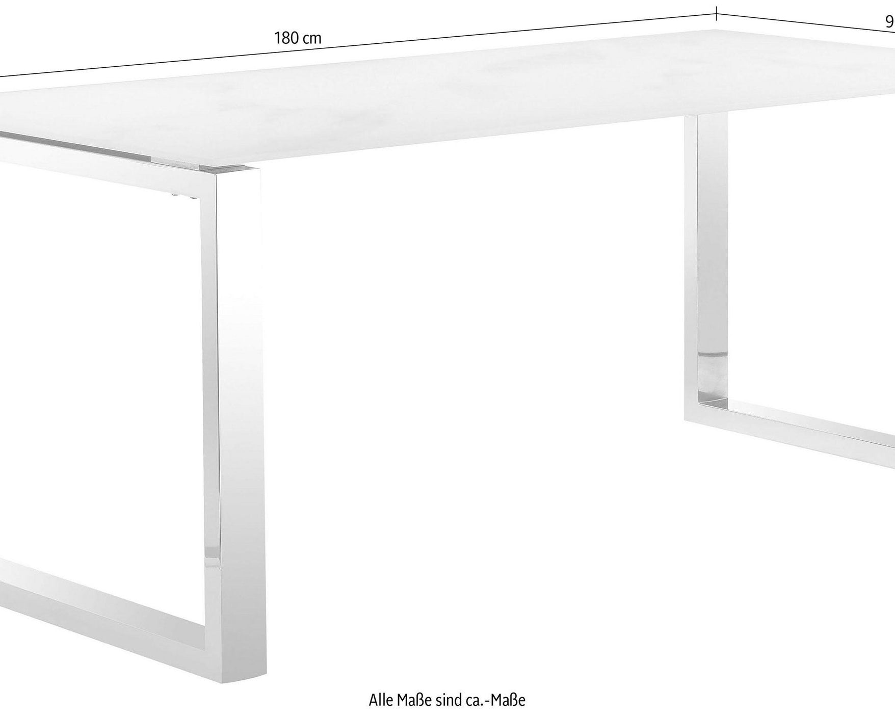 Masă sticlă securizată Colmar, aspect de marmură, 180 cm Arboteca