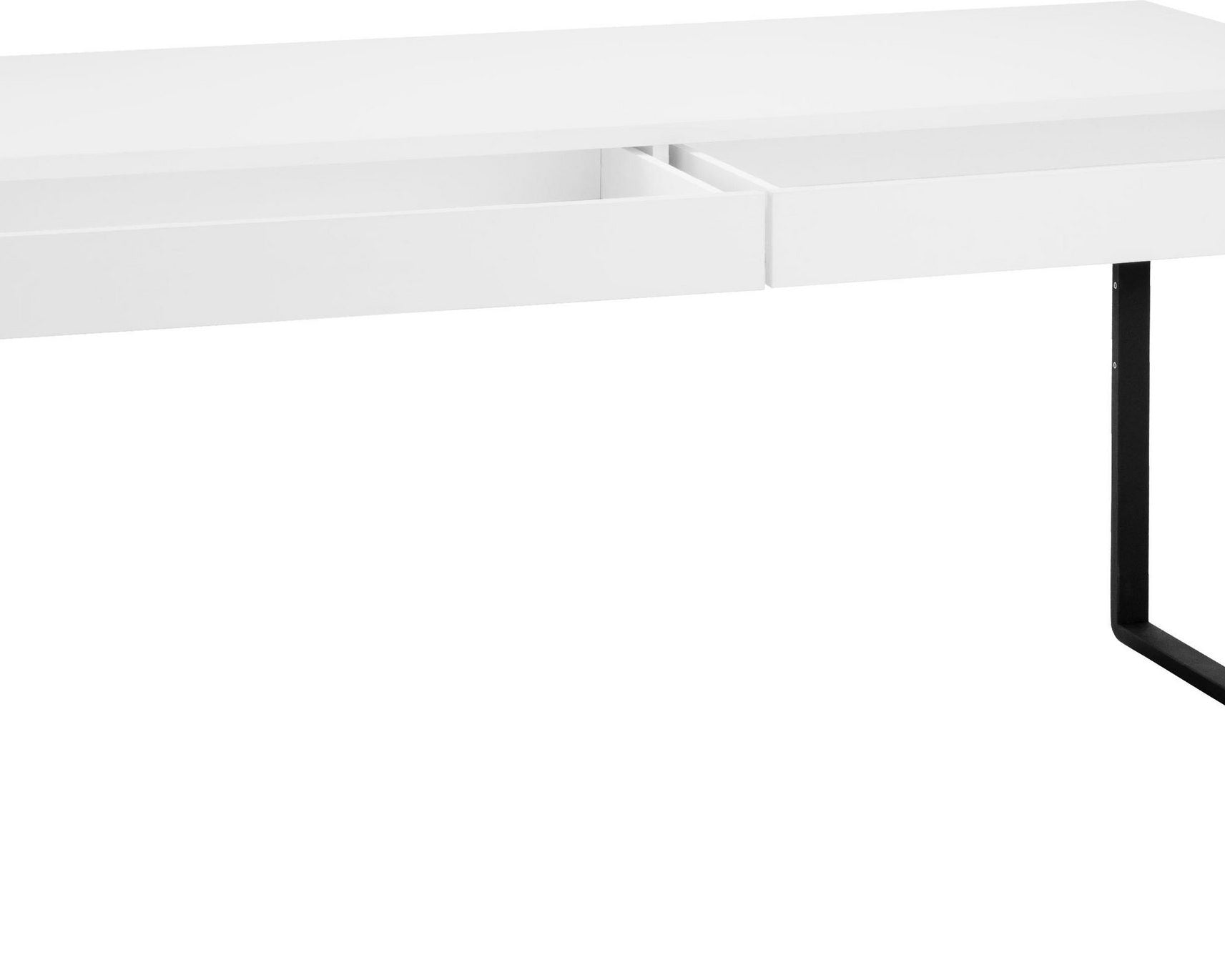Birou Moid 160 cm, alb cu picioare negre Arboteca