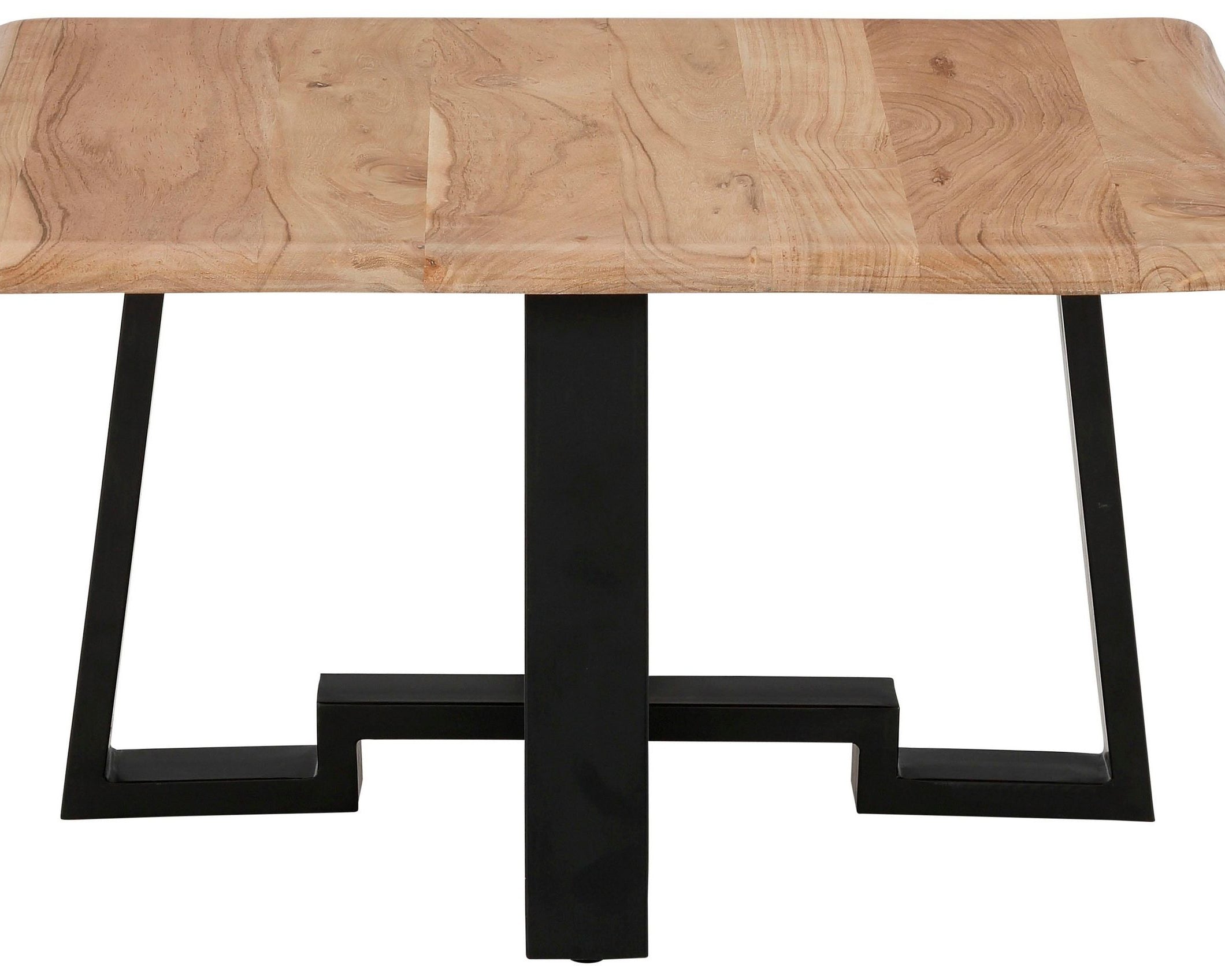 Masuță de cafea lemn masiv Cantu, picioare metalice, 80 cm lățime Arboteca