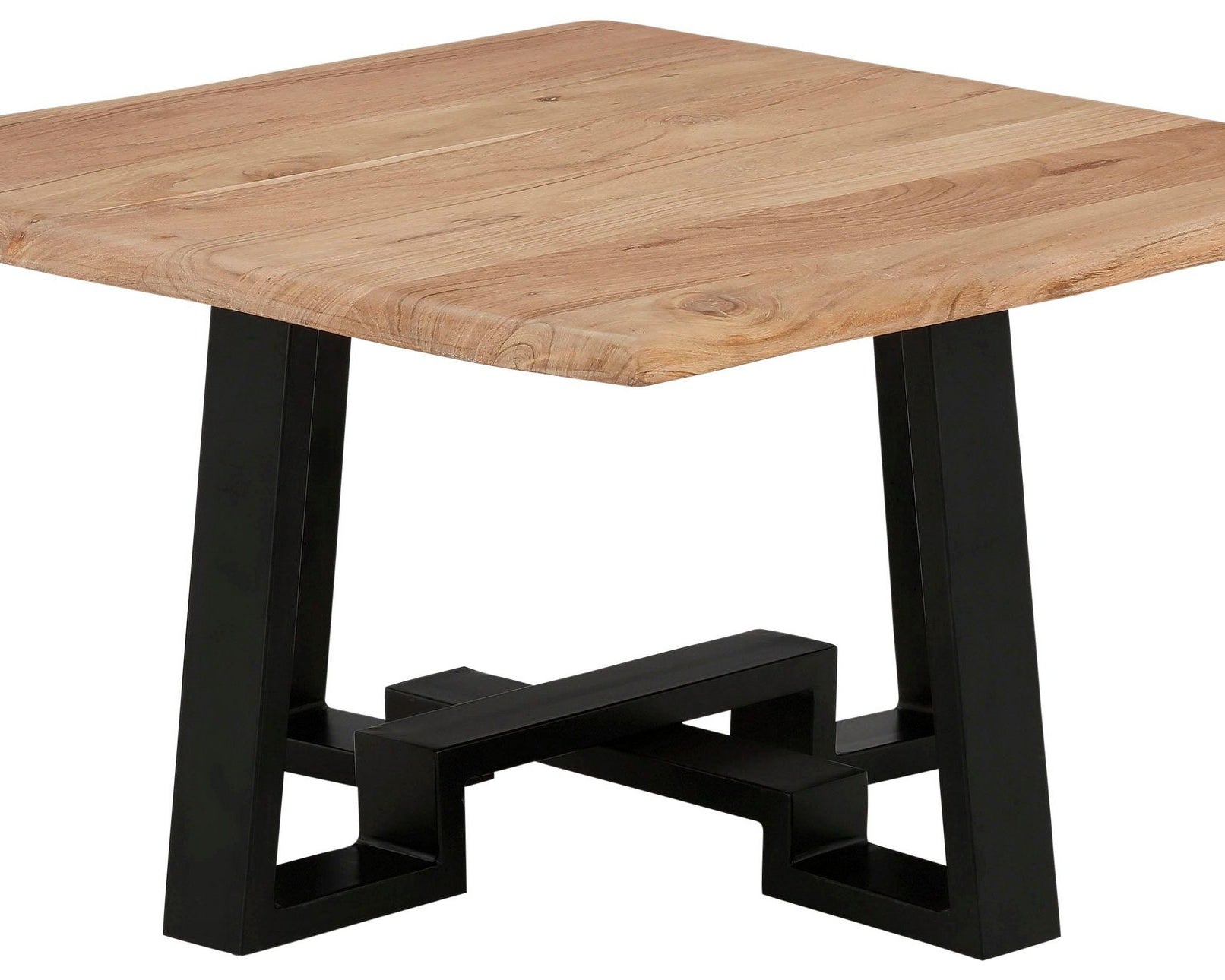 Masuță de cafea lemn masiv Cantu, picioare metalice, 80 cm lățime Arboteca