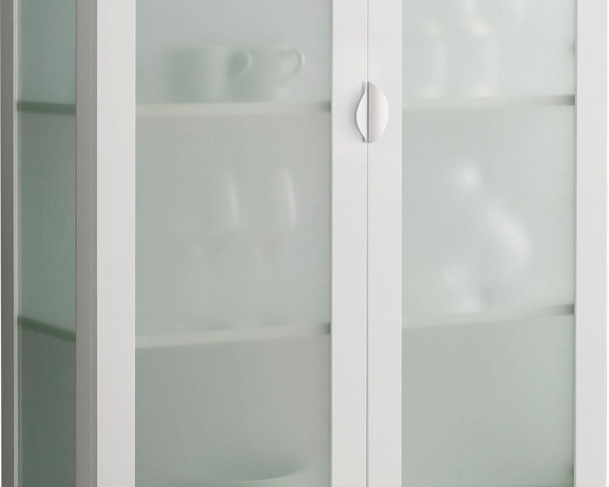 Vitrină MDF cu picioare metal Elbterminal, alb, 90 cm Arboteca