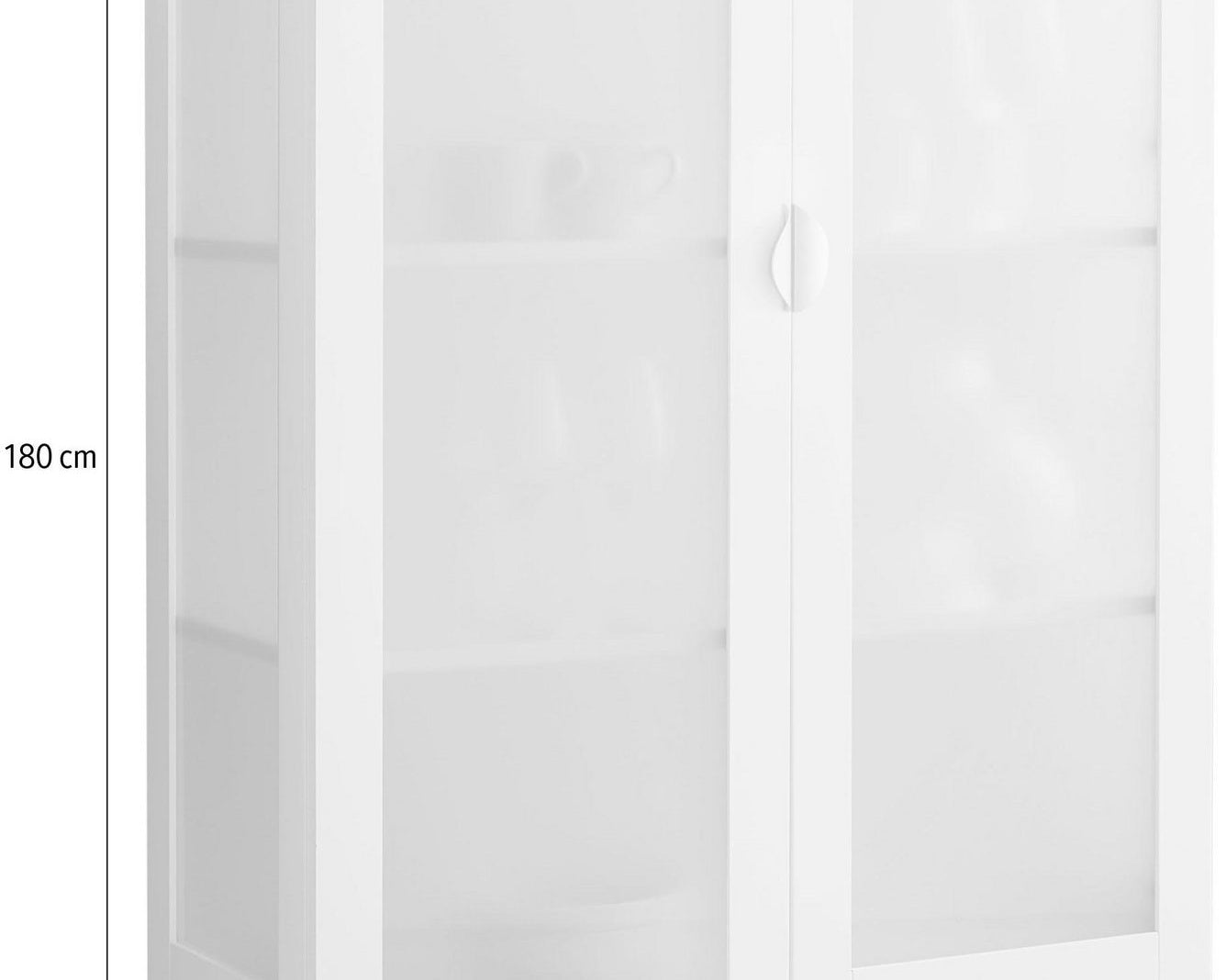 Vitrină MDF cu picioare metal Elbterminal, alb, 90 cm Arboteca