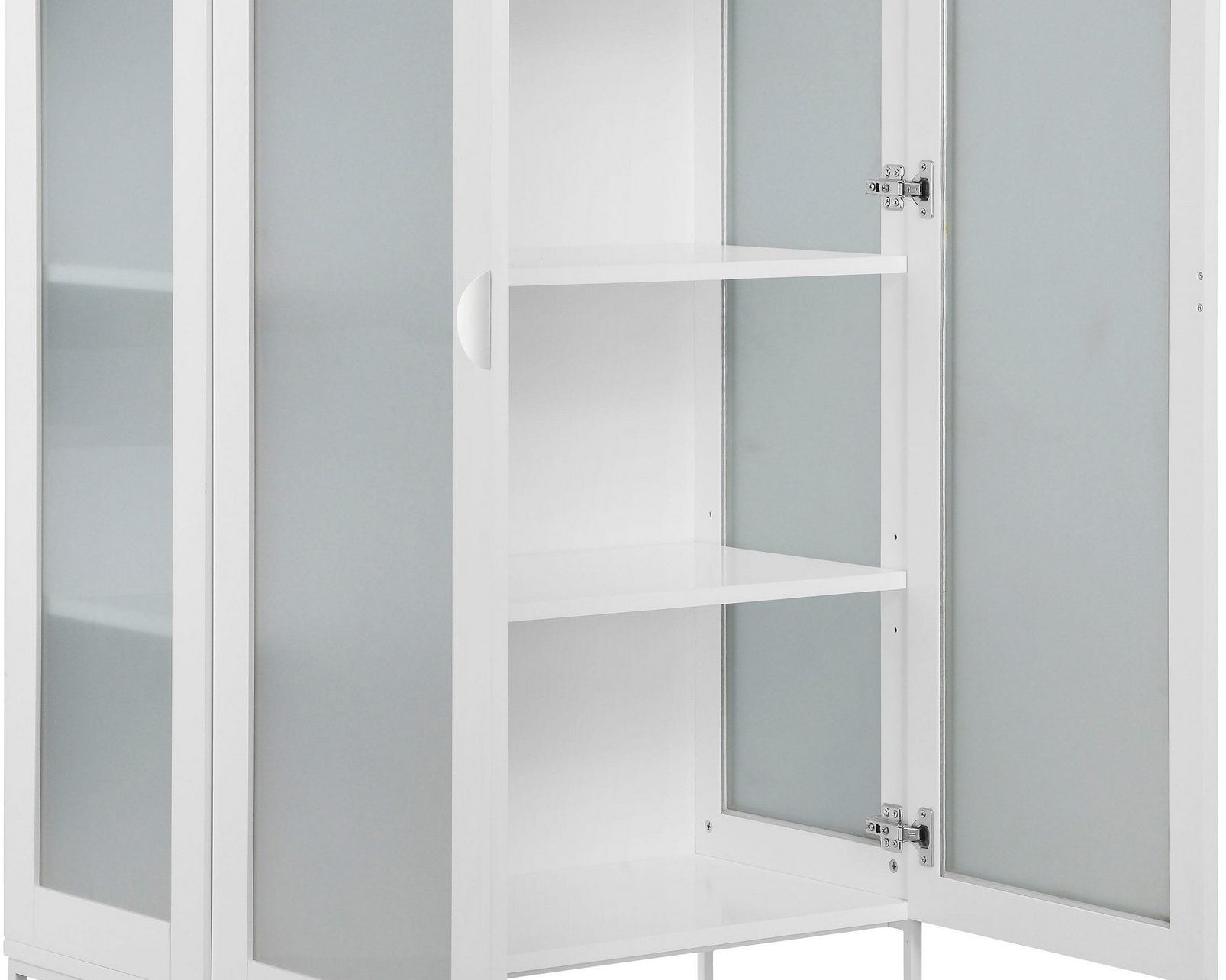 Vitrină MDF cu picioare metal Elbterminal, alb, 90 cm Arboteca