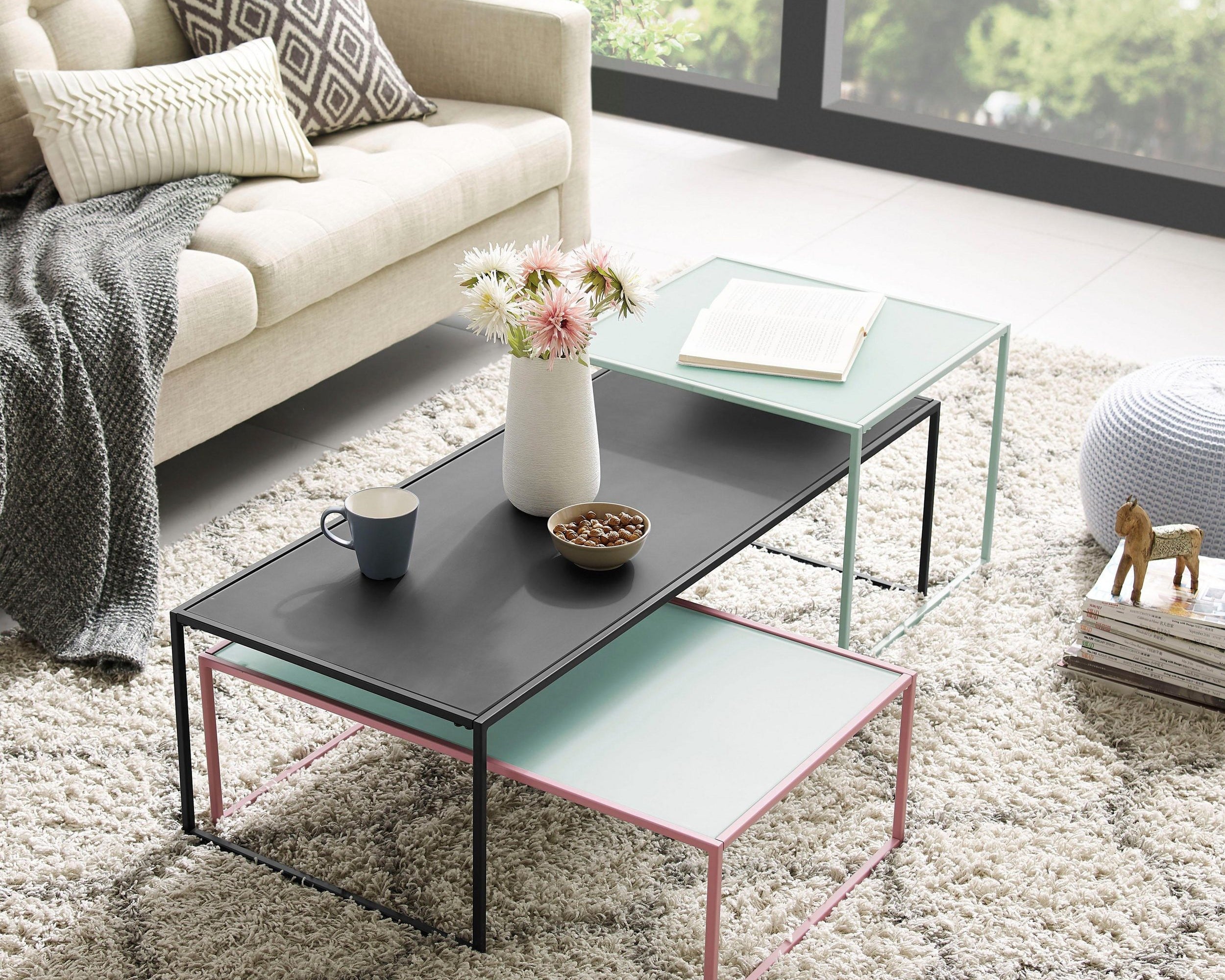 Masuță de cafea metal Tischlein Deck Dich, 120 cm lățime Arboteca
