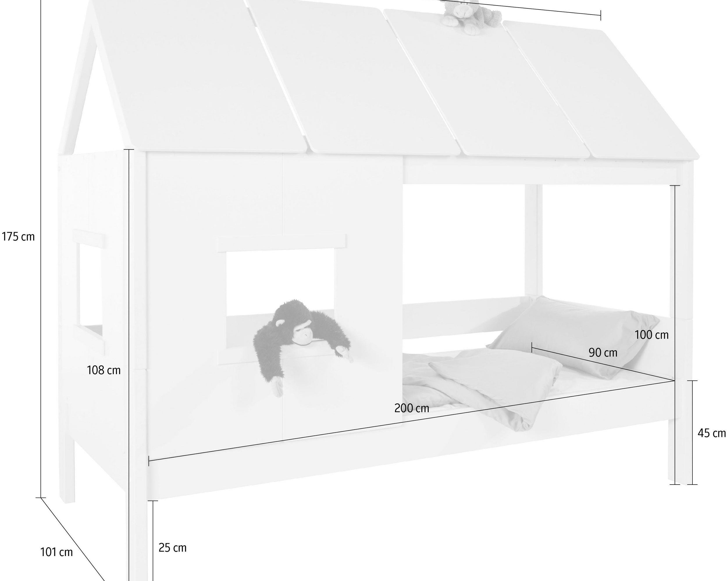 Pat tip casuta pentru copii Finn, 90x200 cm Arboteca