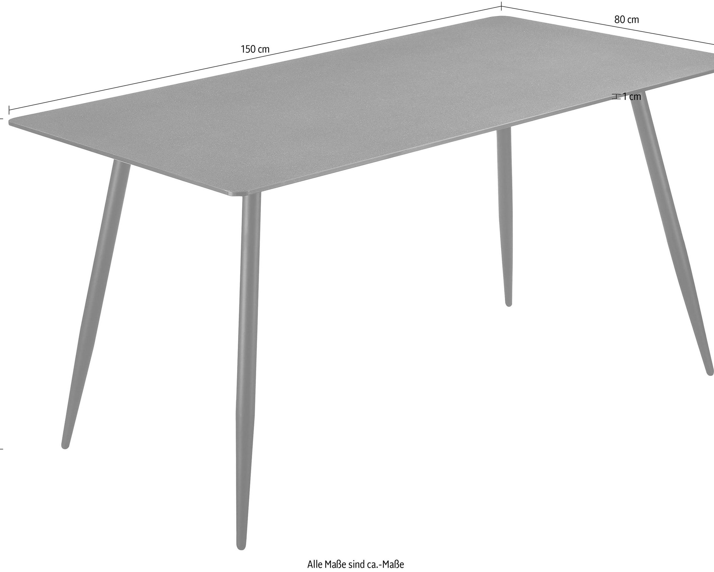 Masă Irving 150 cm, blat sticlă, cadru negru Arboteca