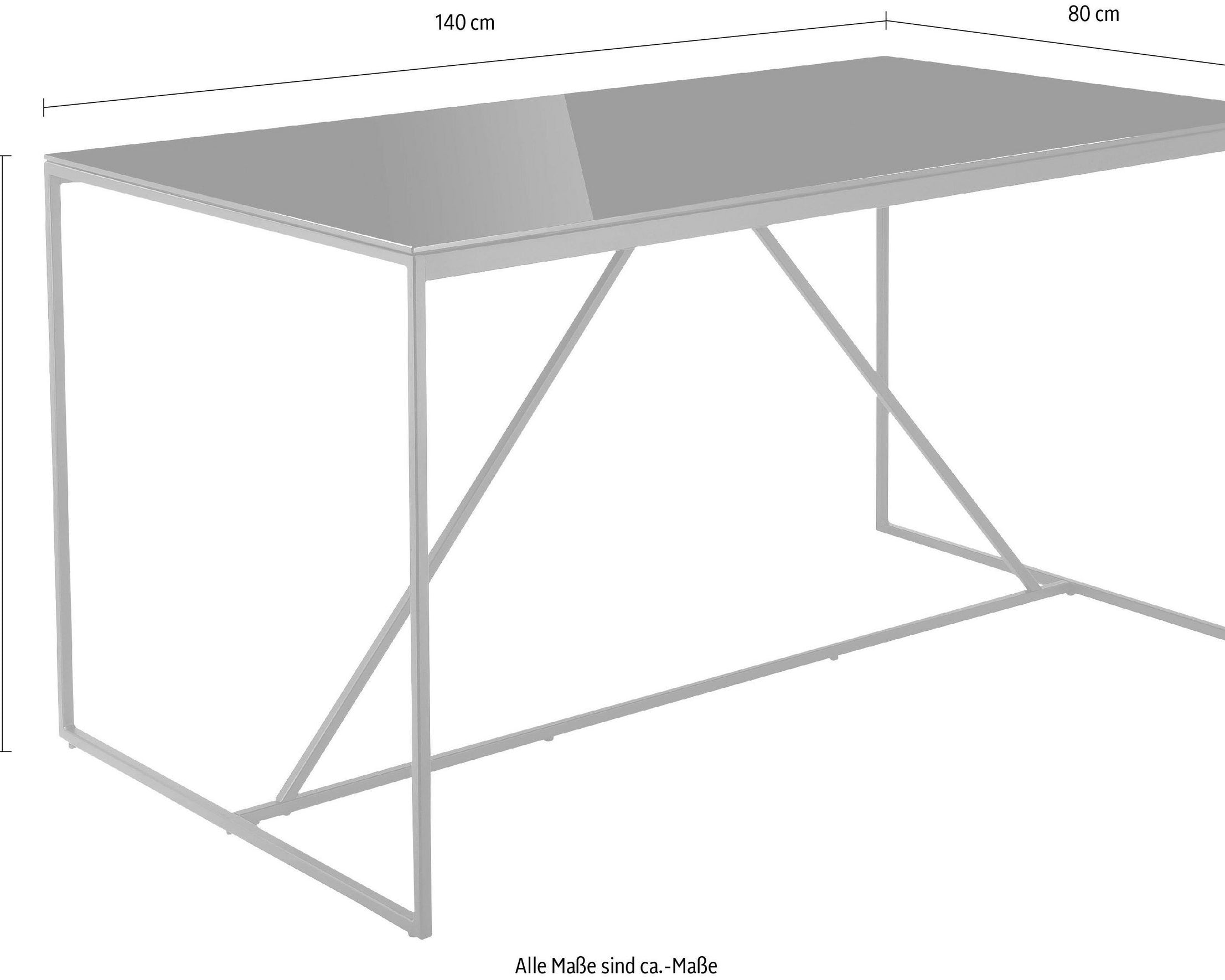 Masă sticlă Esra, cadru metalic, 140 cm Arboteca