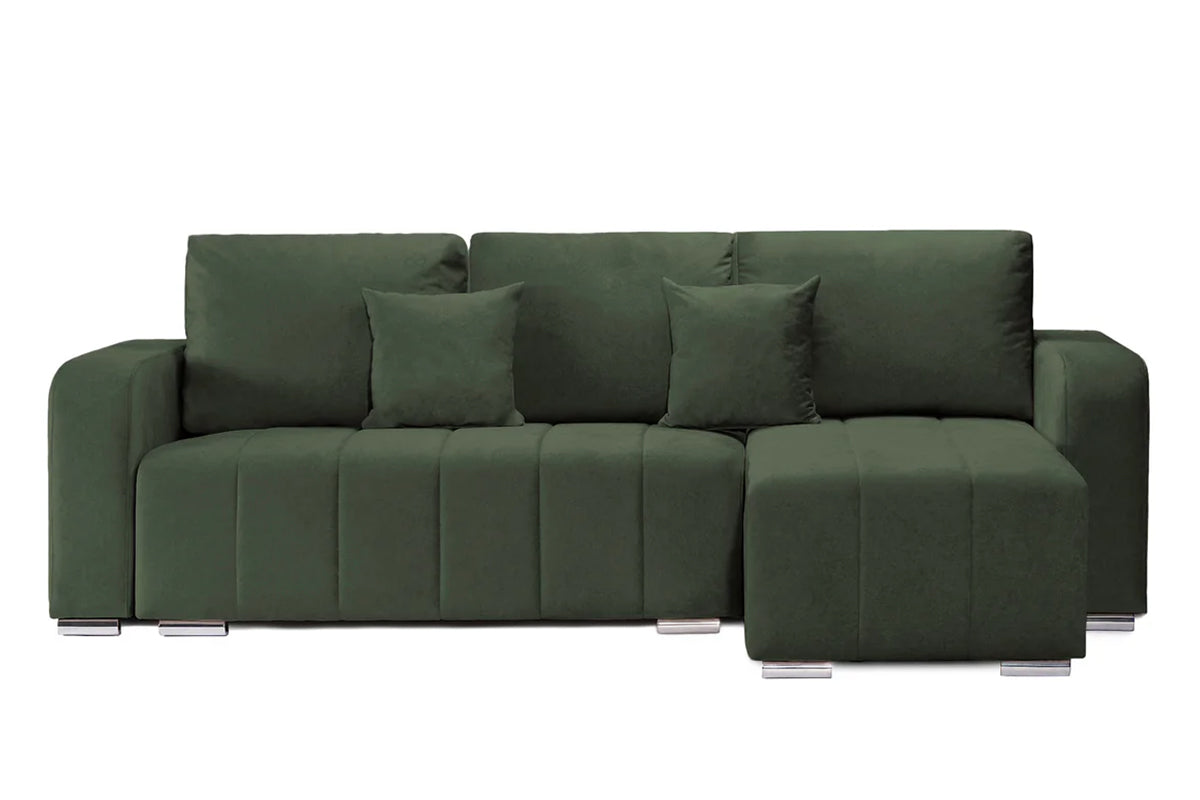 Colțar Extensibil DIEGO, cu lada depozitare, sezlong interschimbabil, 240x147x85cm Verde-Whisper Dreapta Prestige