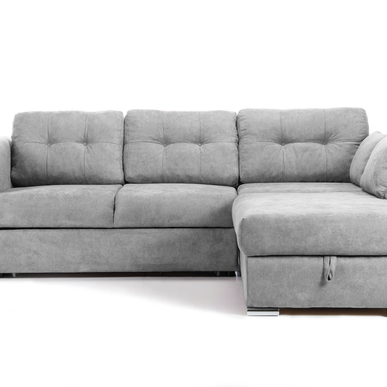 Colțar Extensibil JAZZ, cu ladă depozitare, 245 x 205 x 90 cm, #color_Gri-deschis-enjoy