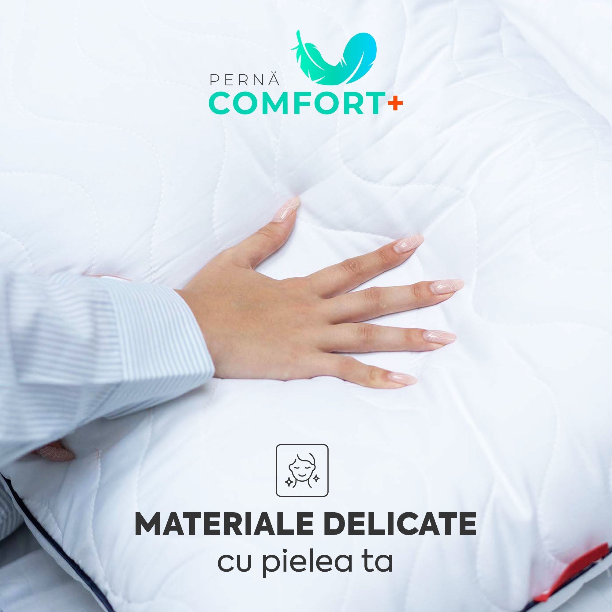 Set 4 x Perne Comfort Plus cu microfibră, husă microfibră, 50x70 cm Arboteca