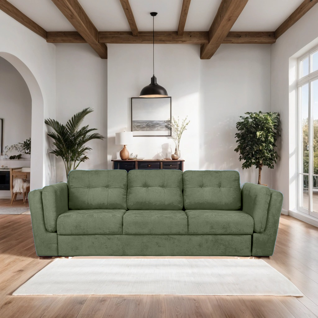 Canapea Extensibila 3 locuri JAZZ, 250x105x70 cm, Turcoaz - Prestigehome.ro - Canapea 3 Locuri - Prestige - #color_Verde-enjoy